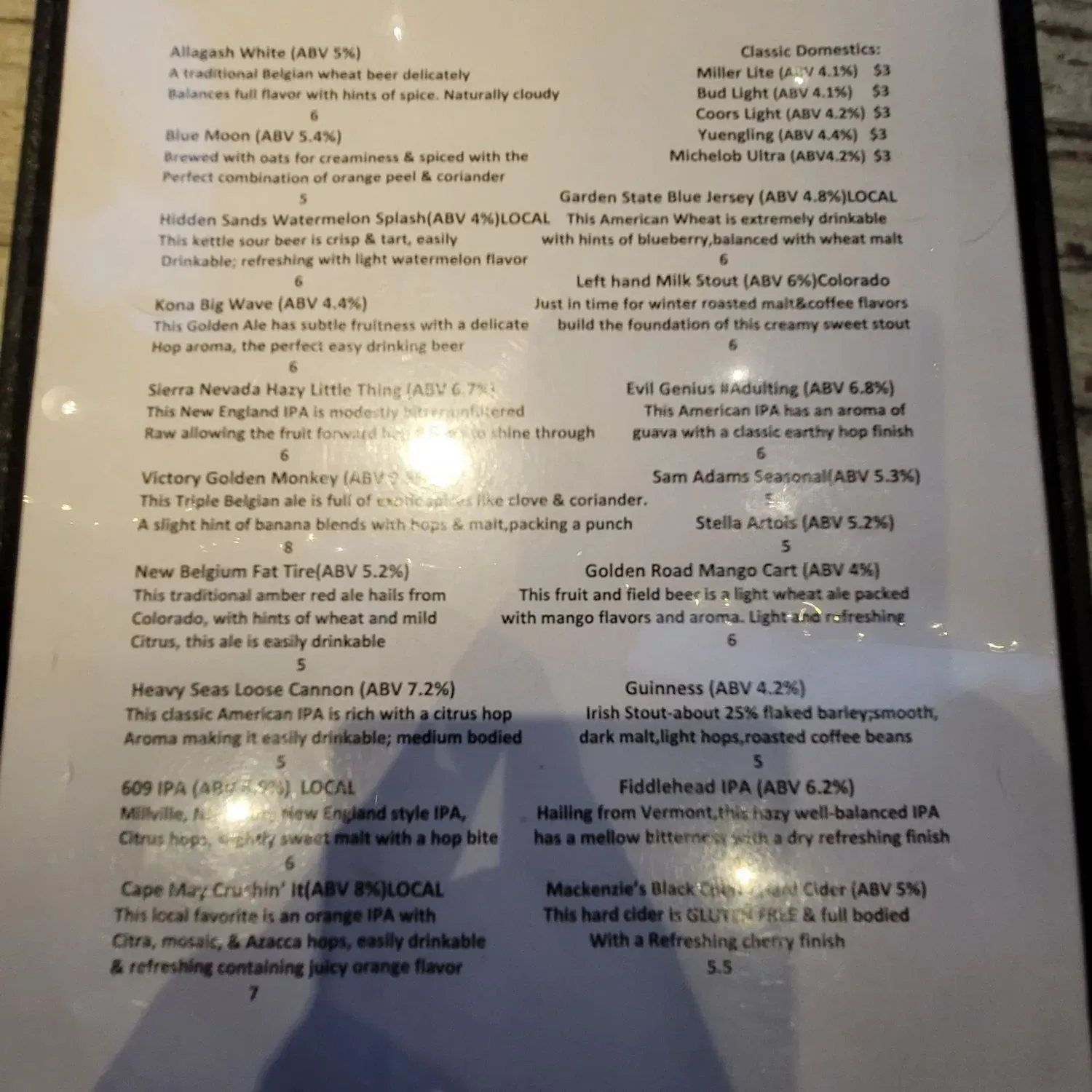 Menu 5