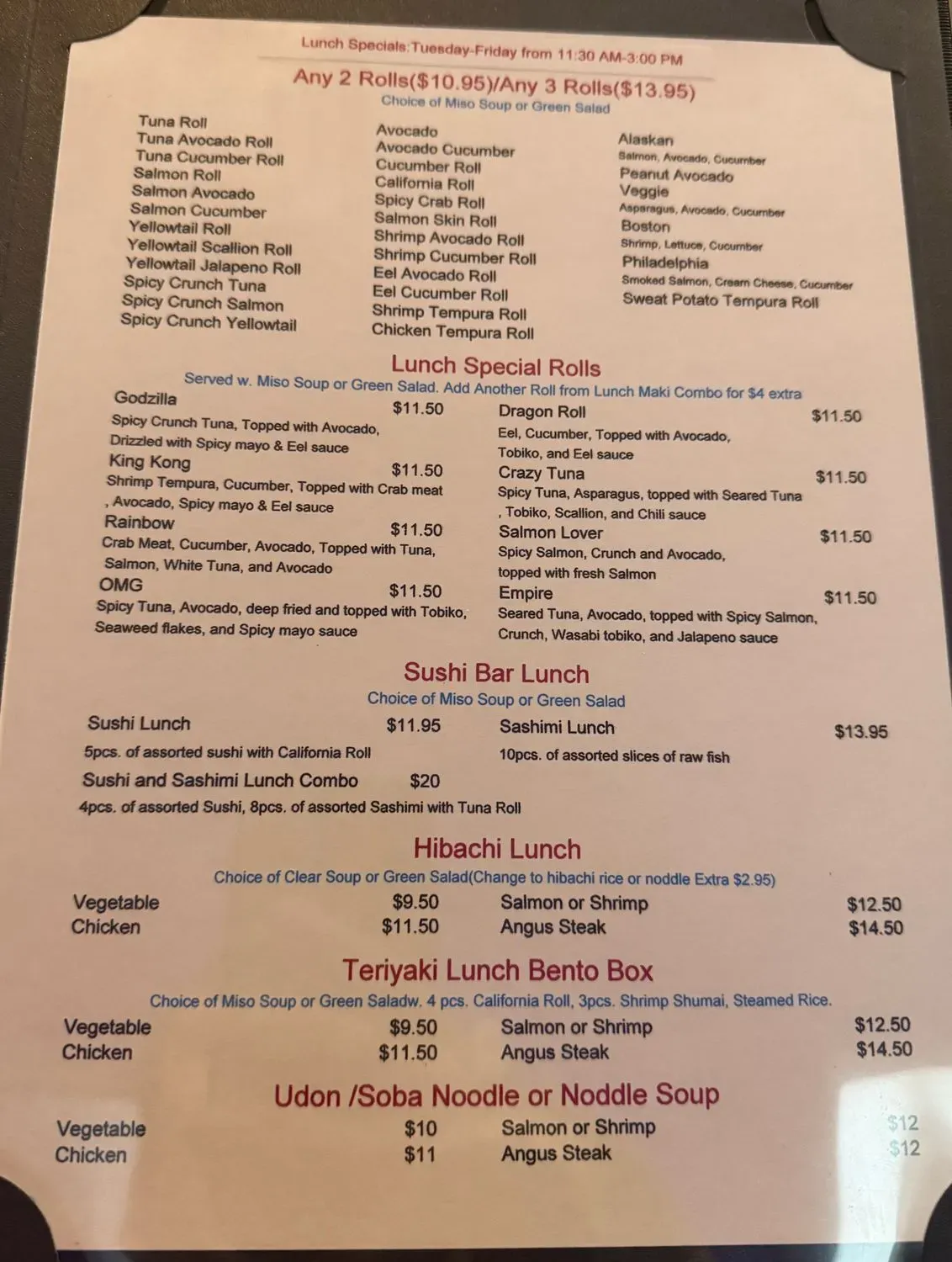 Menu 1