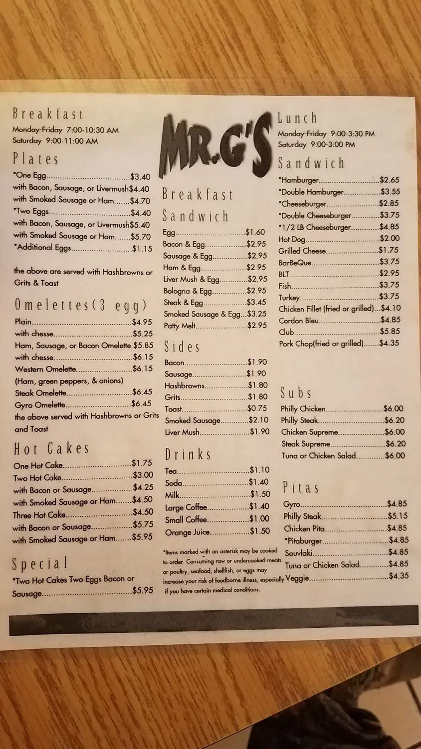 Menu 5