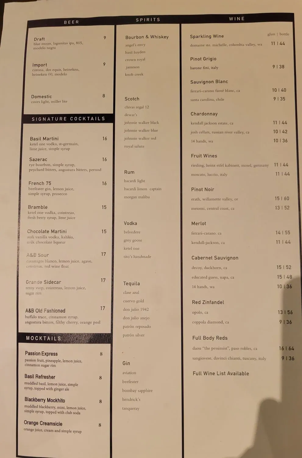 Menu 1