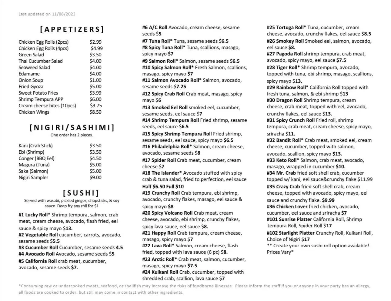 Menu 1