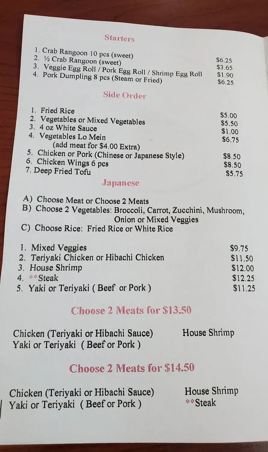 Menu 1