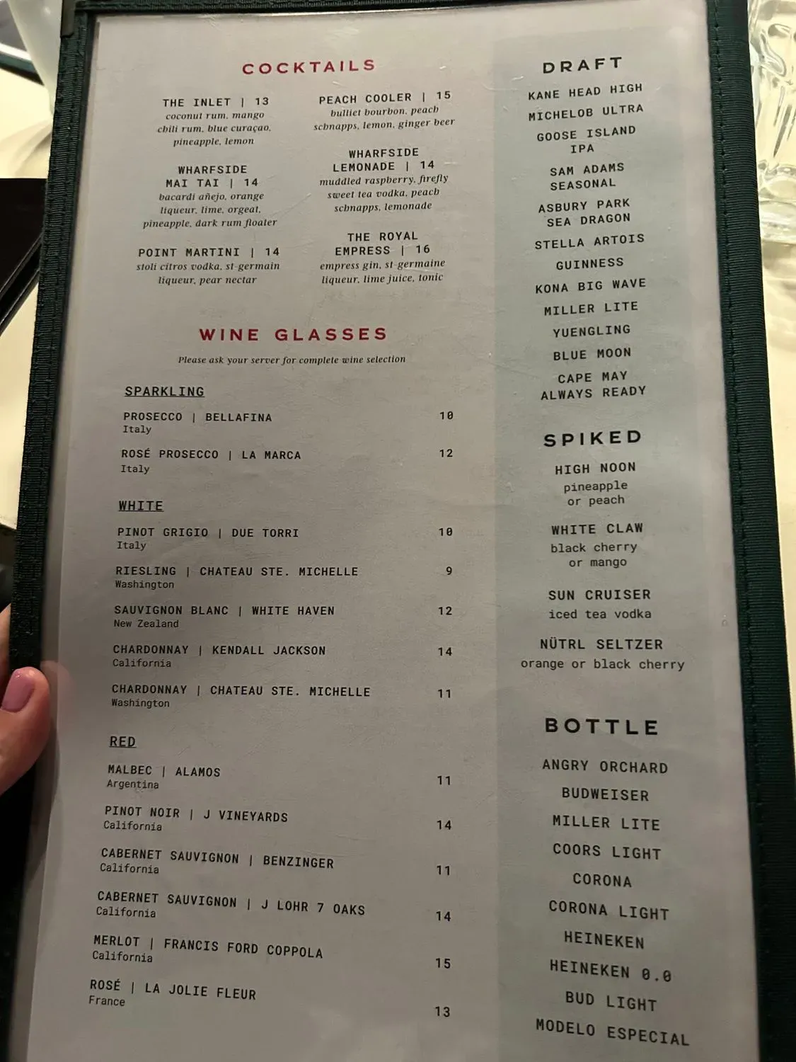 The Wharfside Seafood & Patio Bar Menu - Updated October 2025
