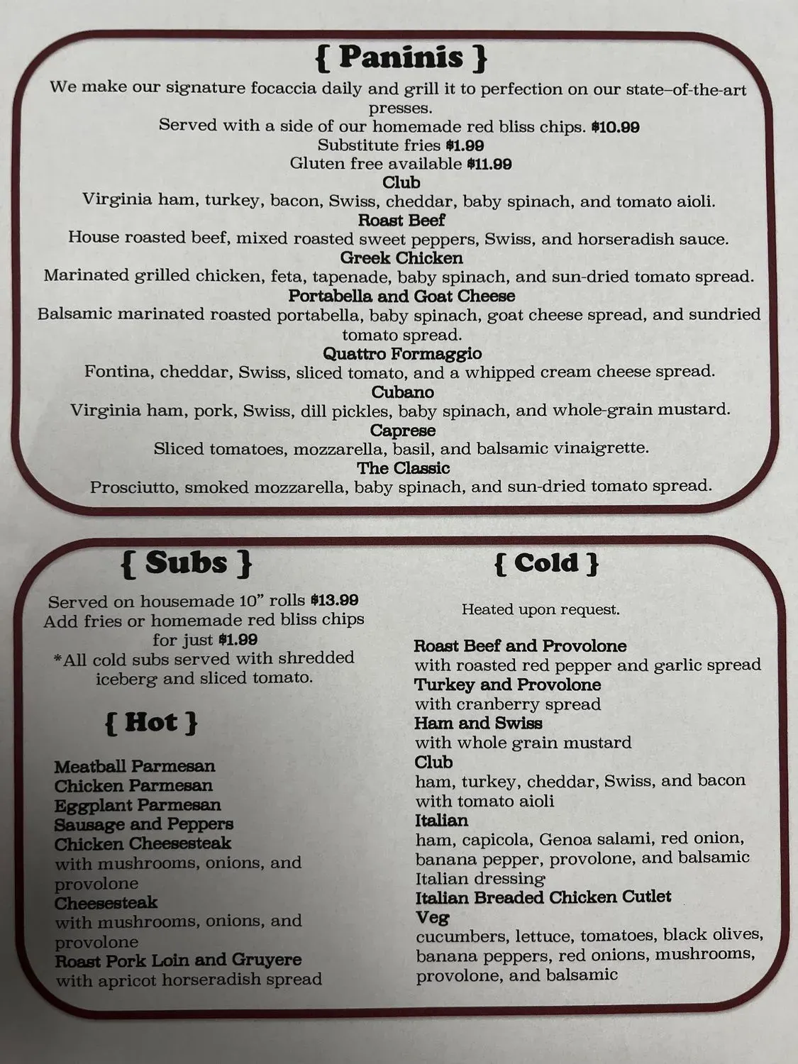 Menu 1