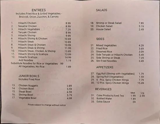 Menu 1