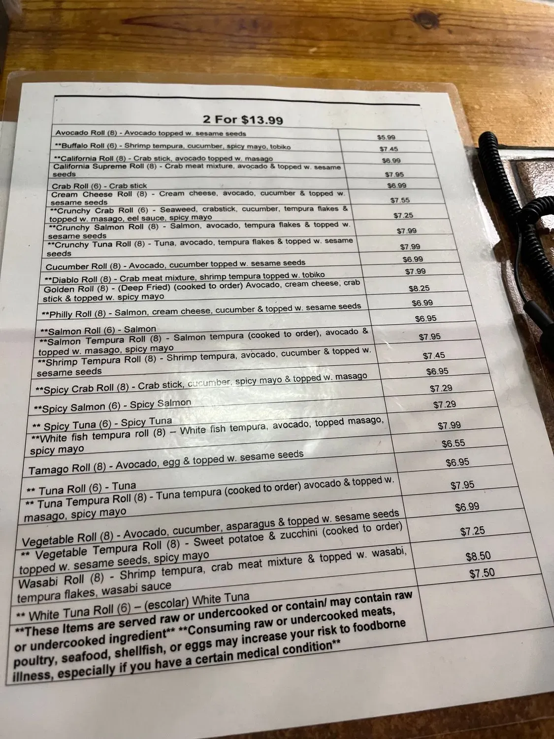 Menu 1