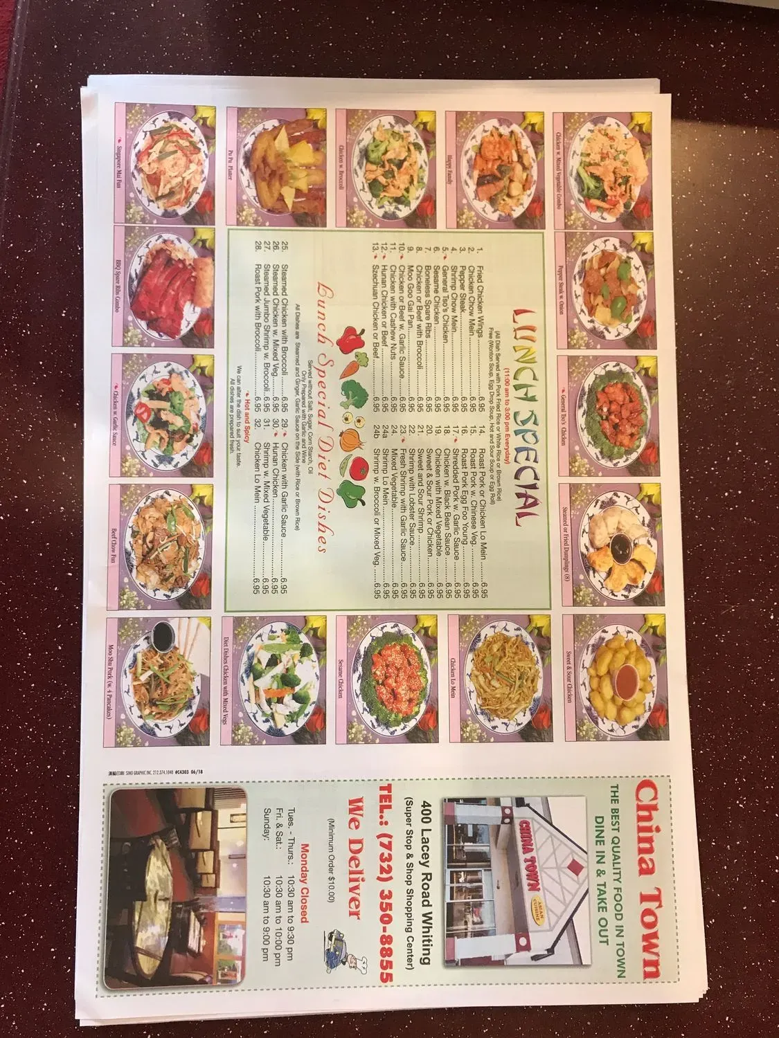 China Town Menu - Updated October 2025