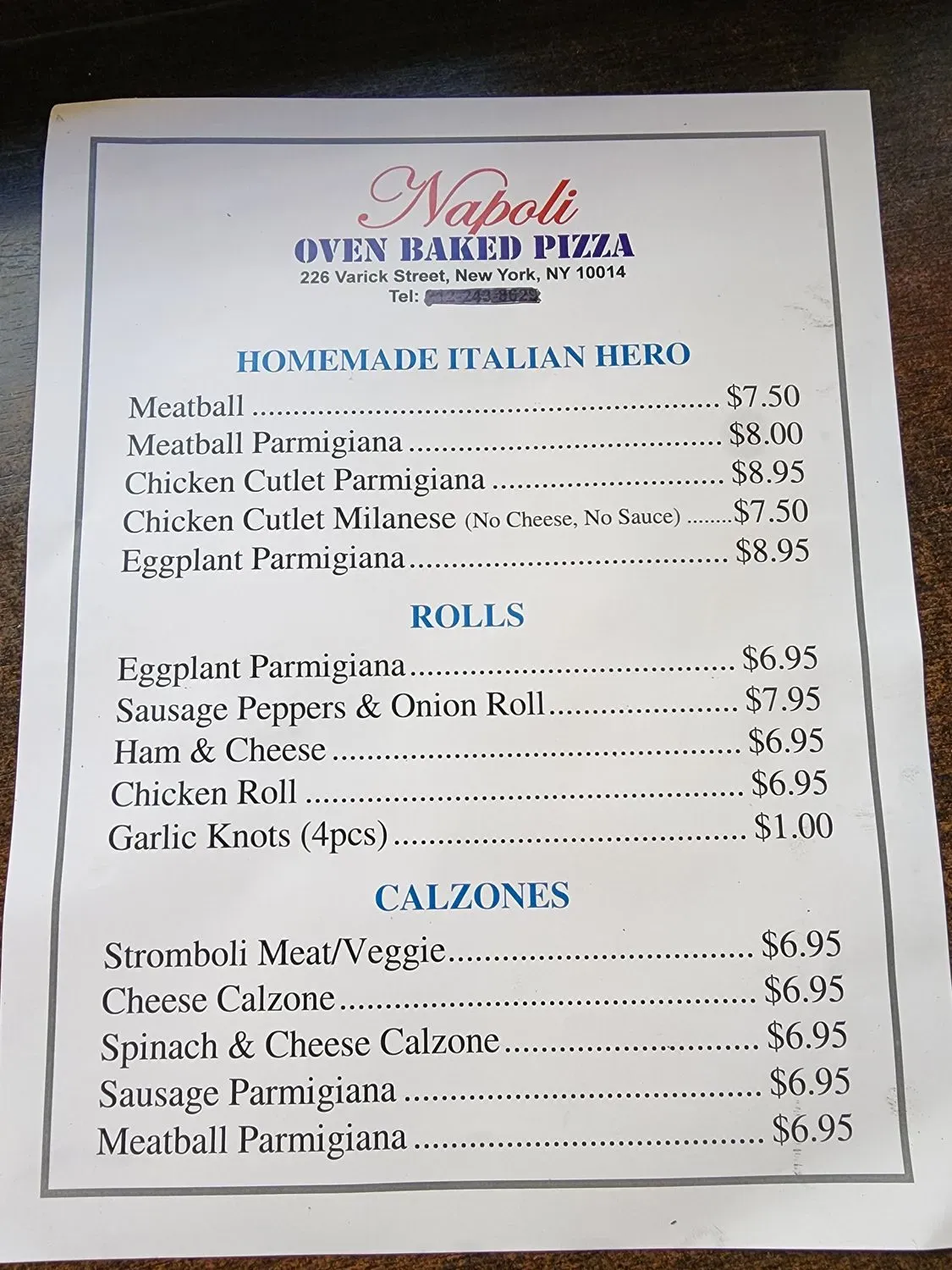 Menu 1