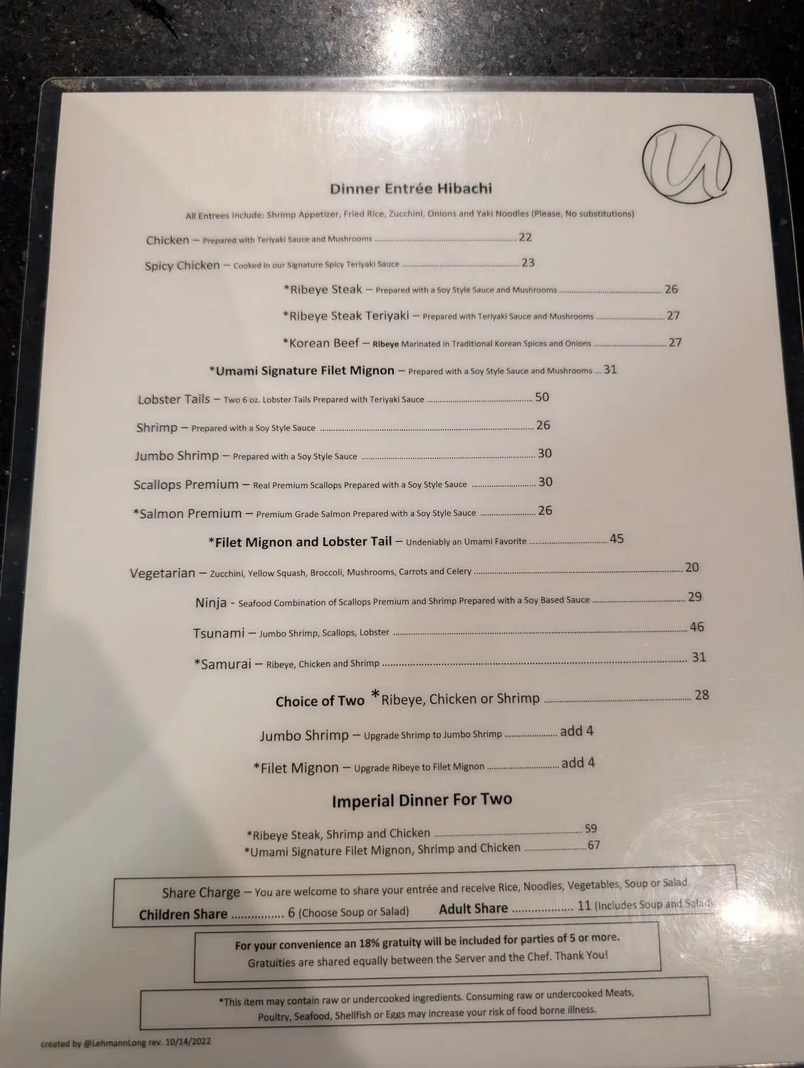 Menu 5