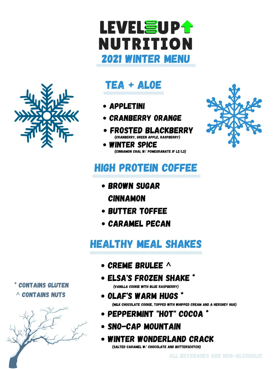 LevelUp Nutrition Menu - Updated October 2025
