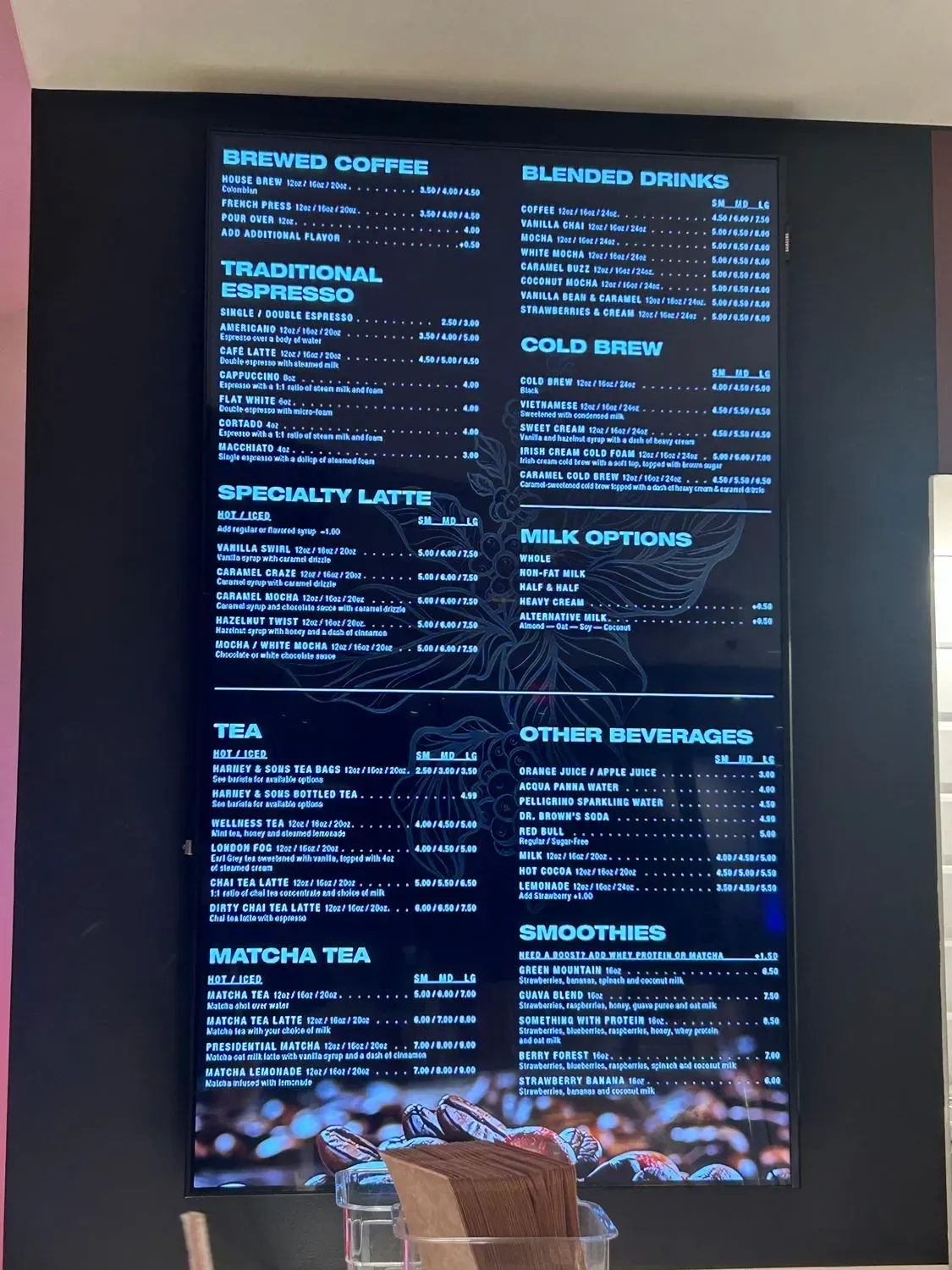 Aroma Barista Bar Menu - Updated October 2025