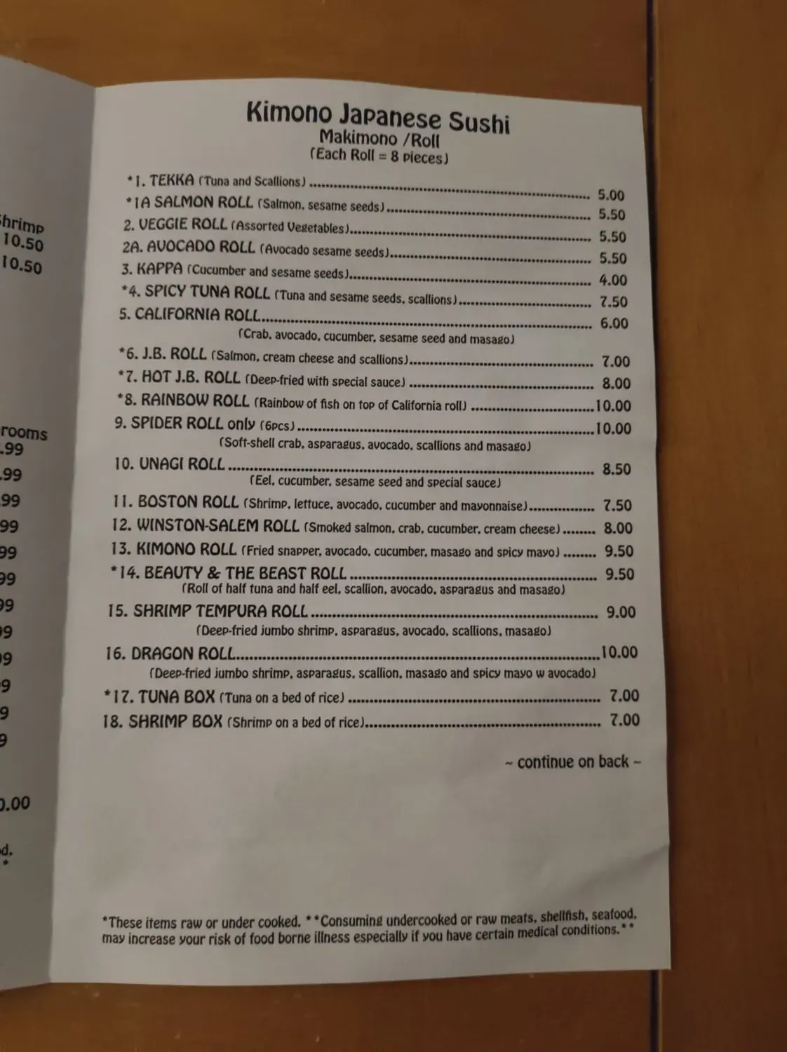 Menu 1