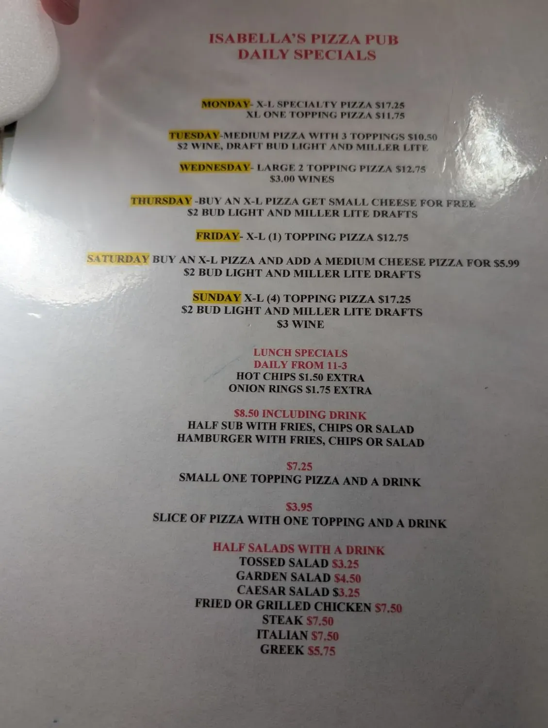 Menu 1