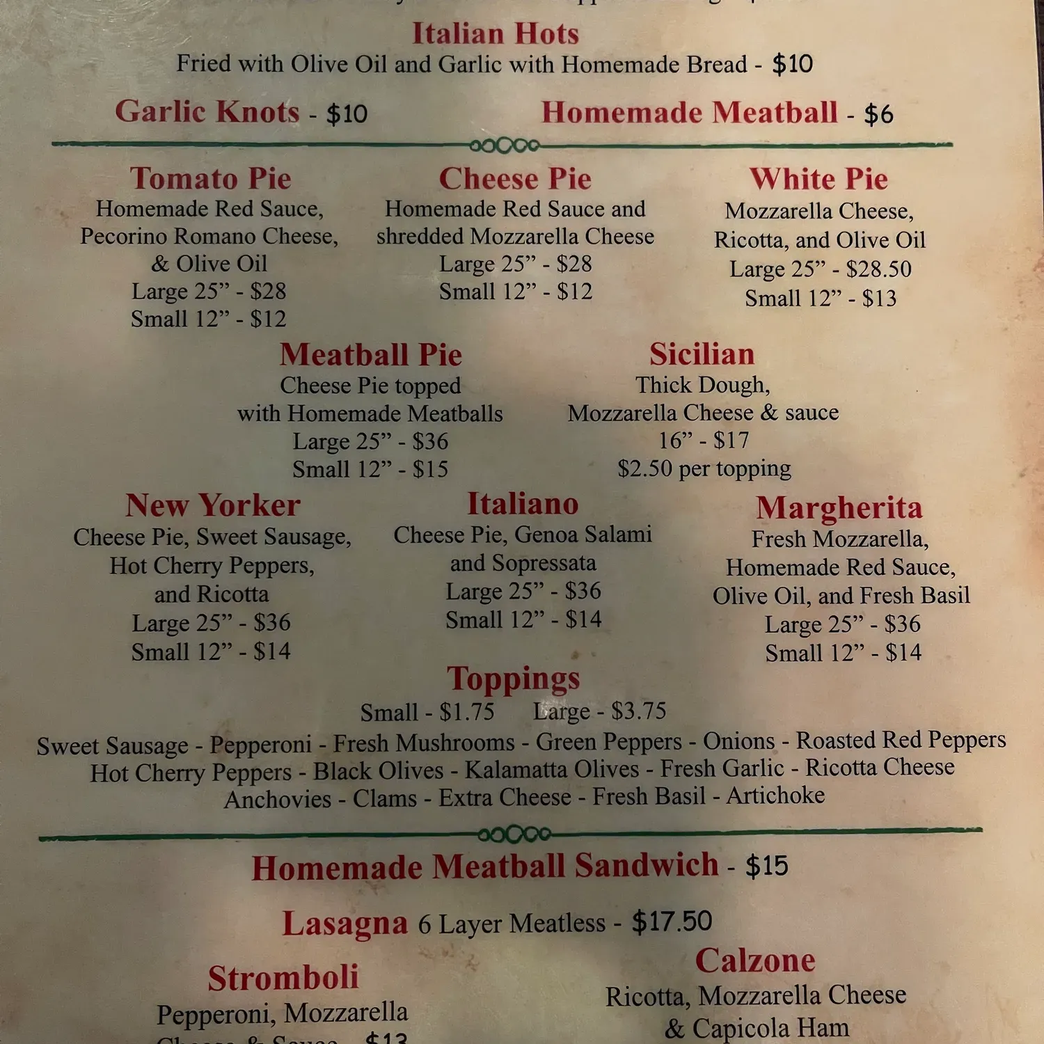 Menu 5