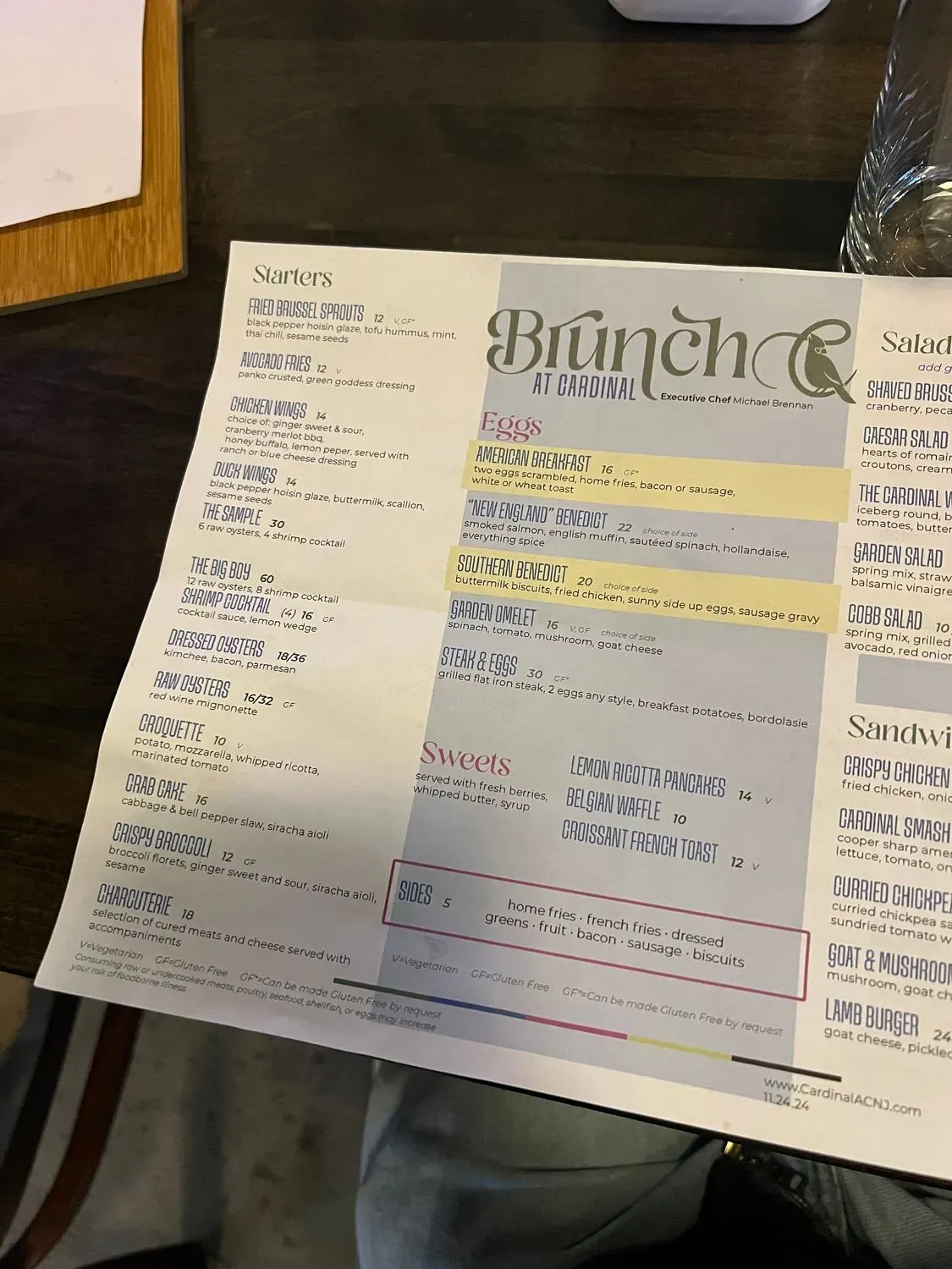 Cardinal Menu - Updated October 2025