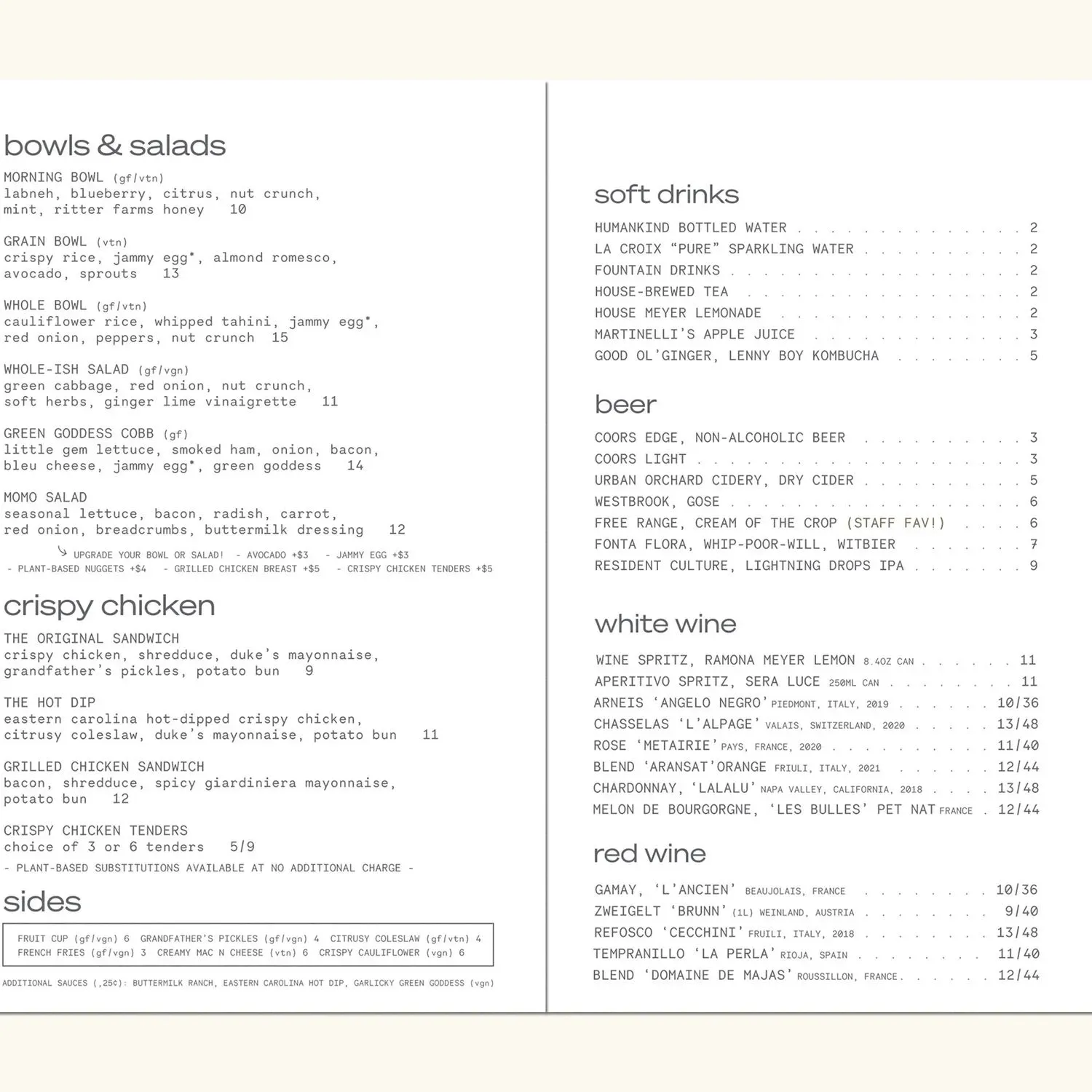 Menu 1