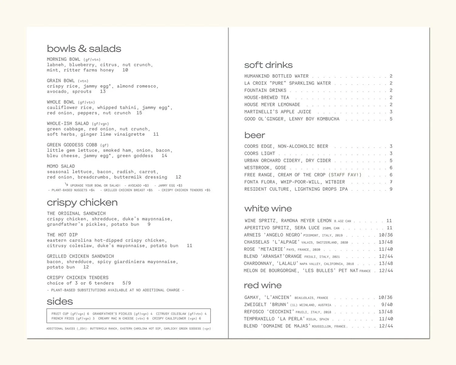 Menu 1