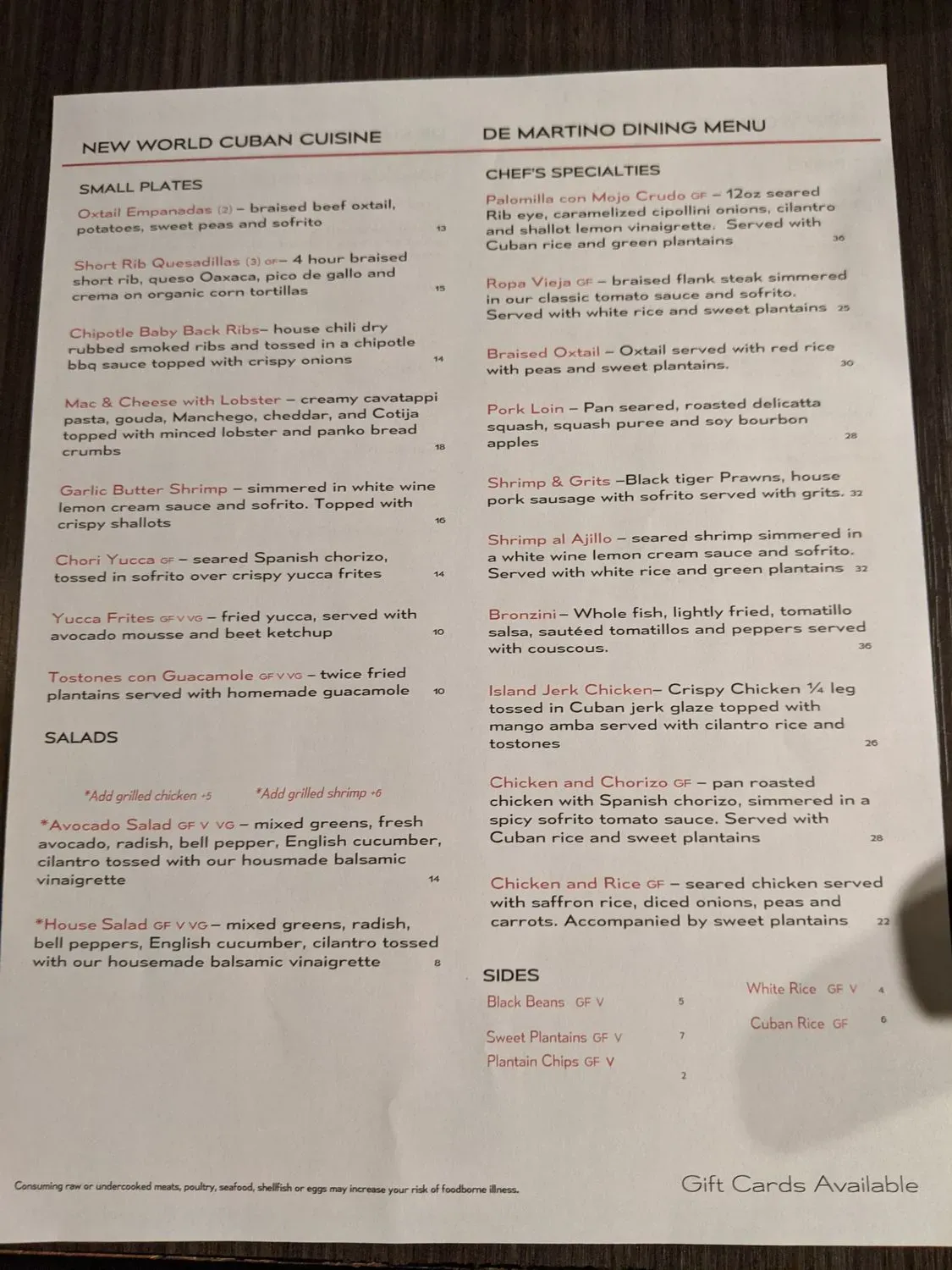 Menu 1