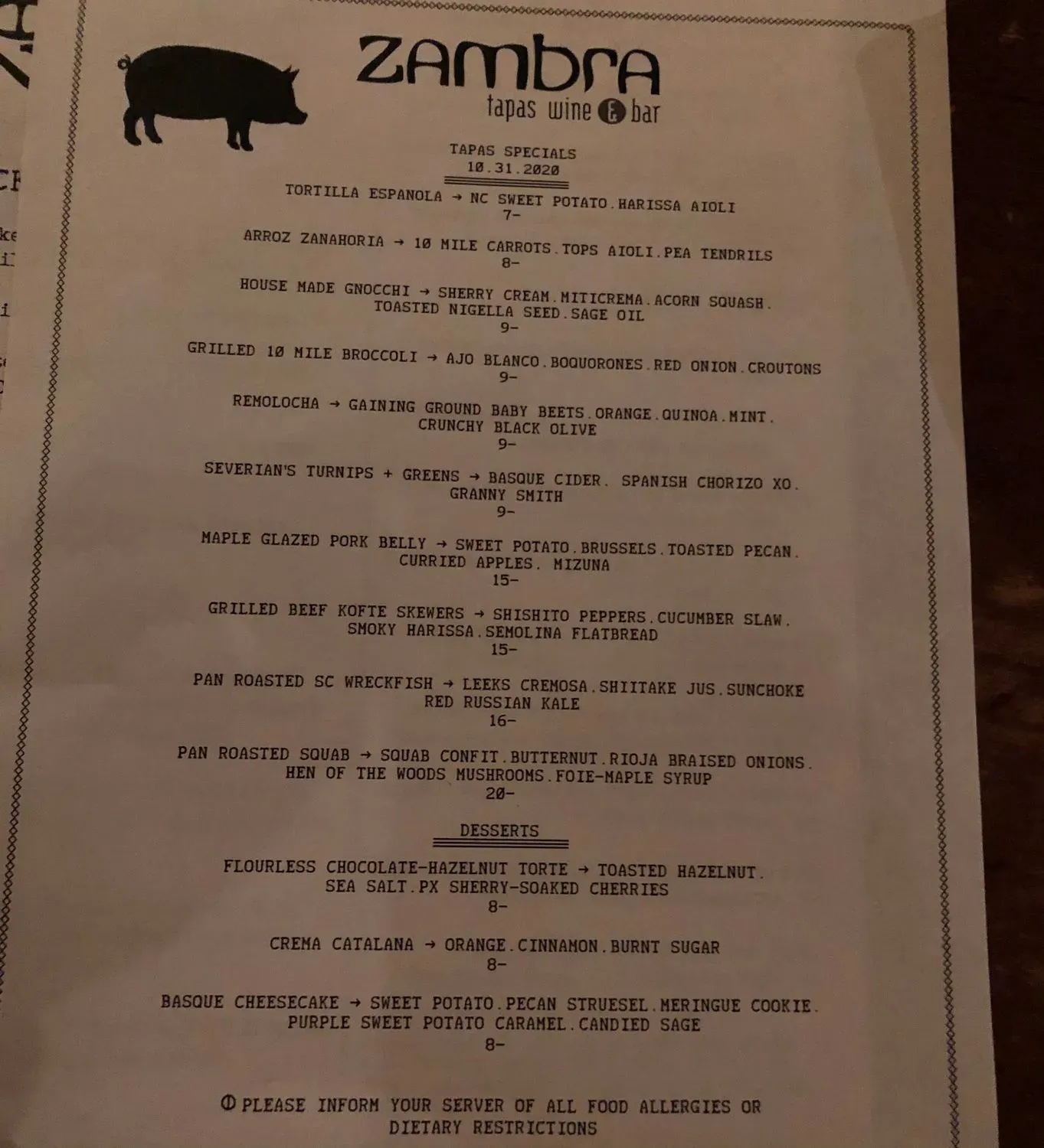 Menu 6