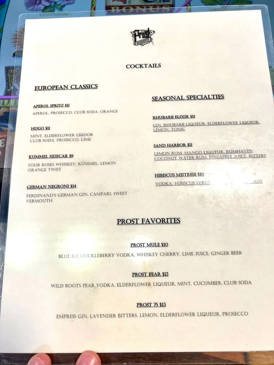 Menu 5