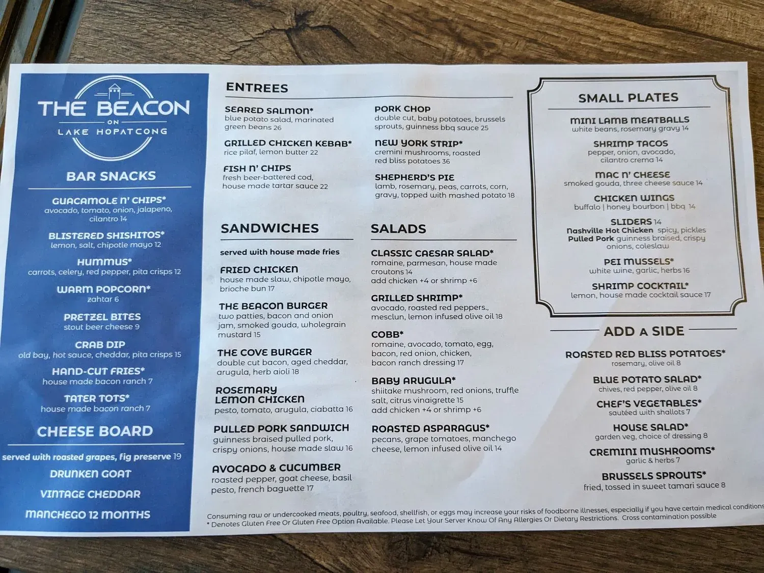 The Beacon Menu - Updated October 2025