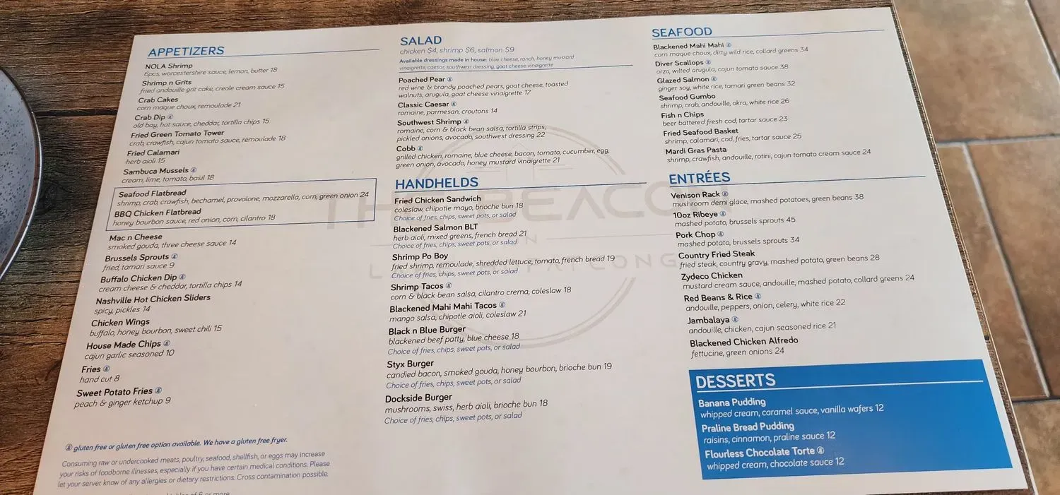The Beacon Menu - Updated October 2025