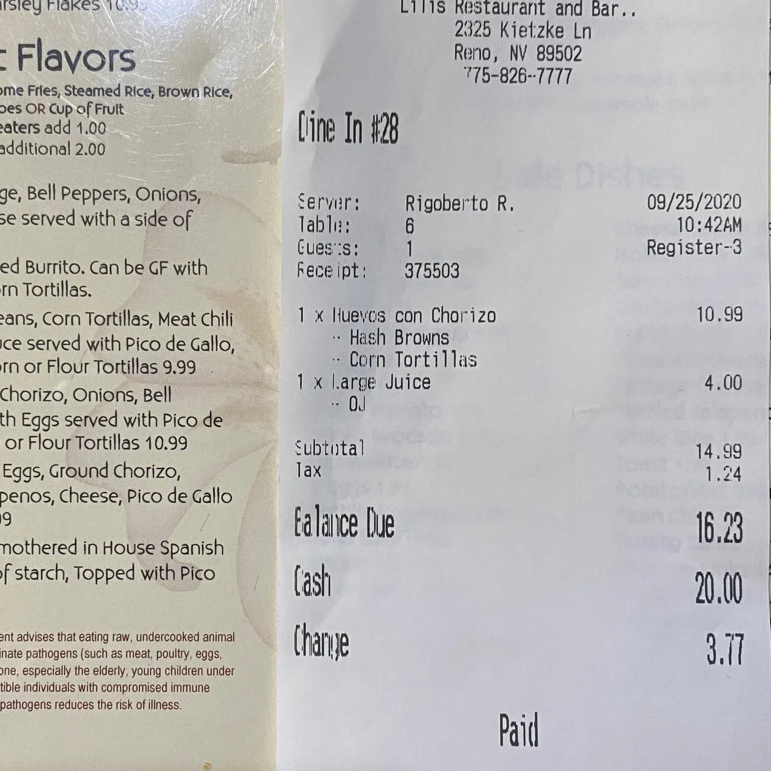 Menu 1