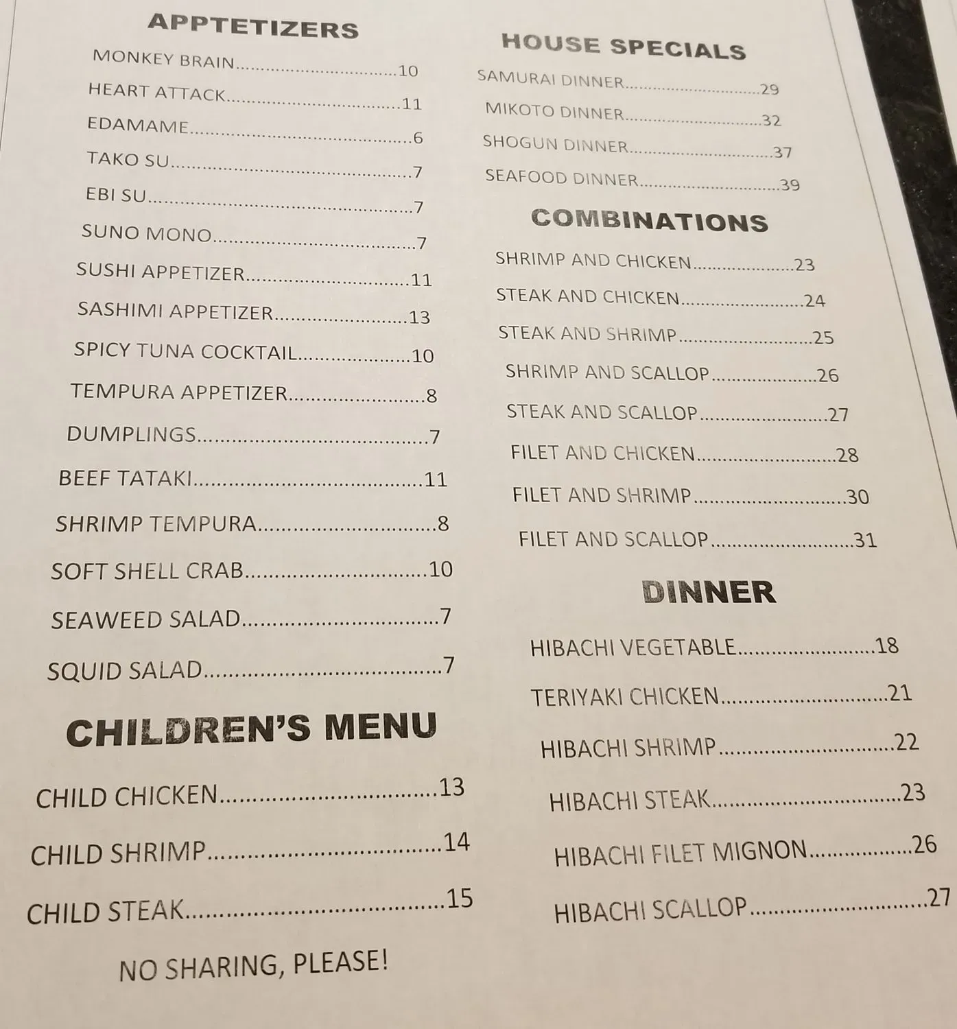 Menu 1