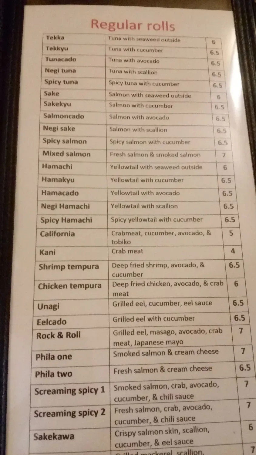 Menu 5