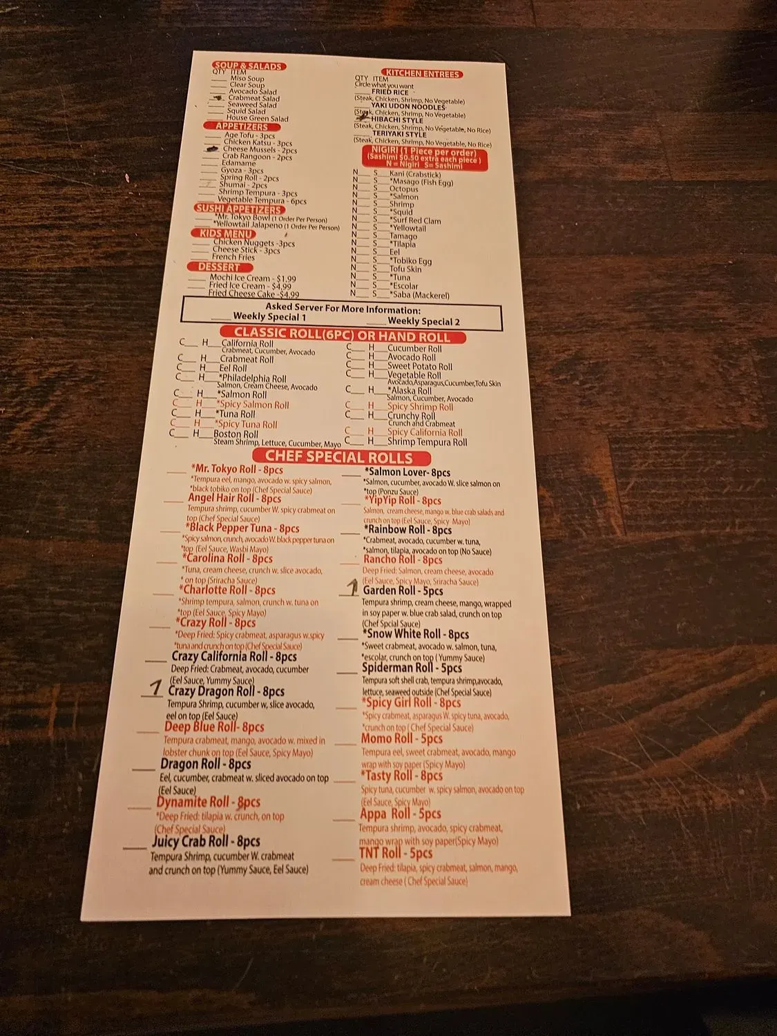 Menu 5