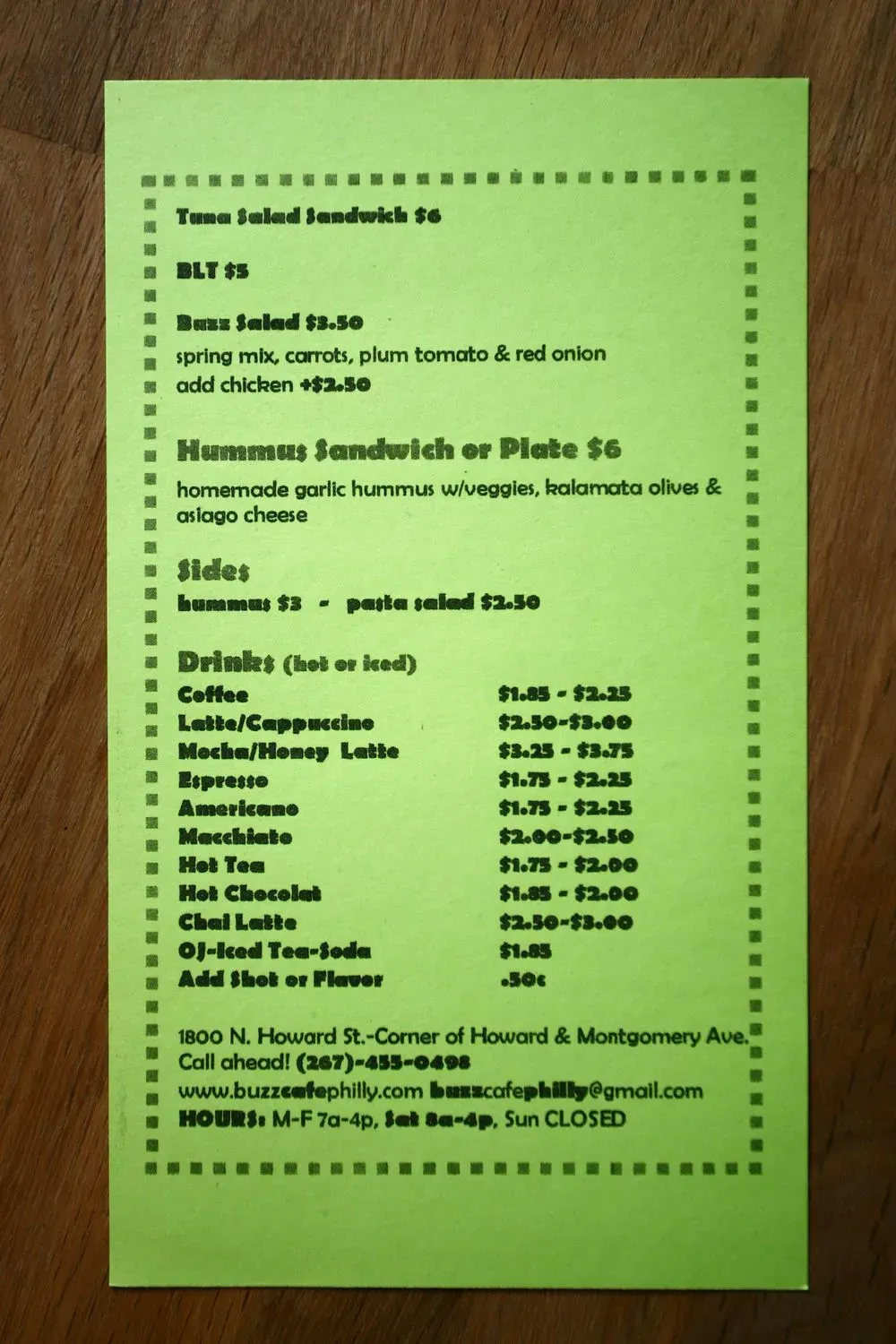 Menu 5