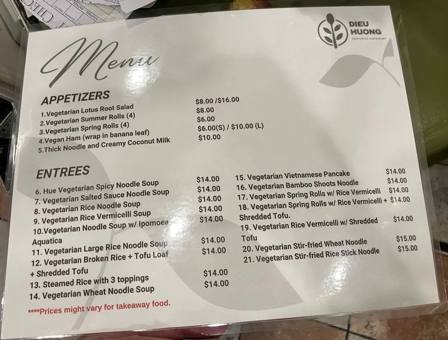 Menu 1