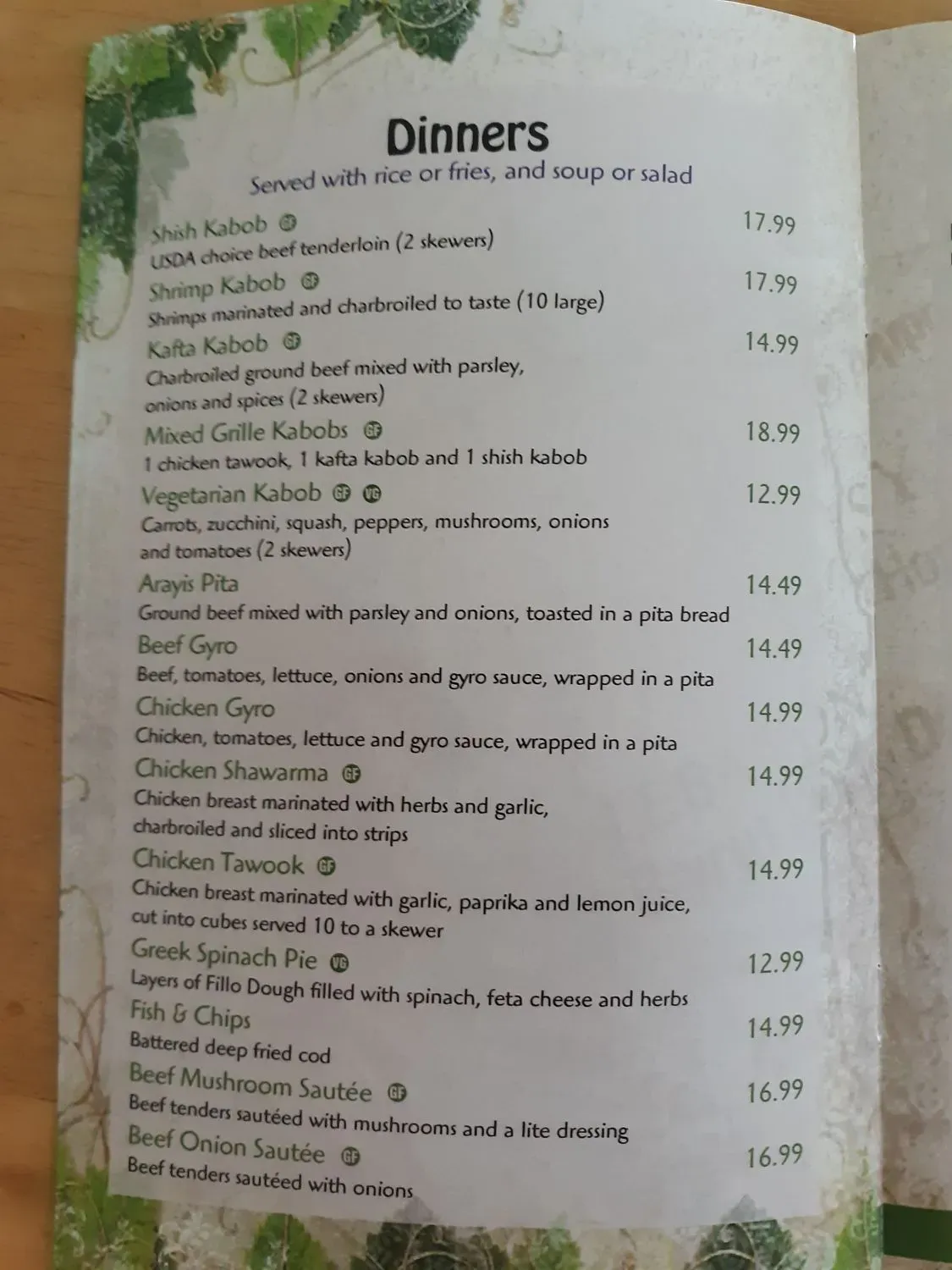 Menu 1