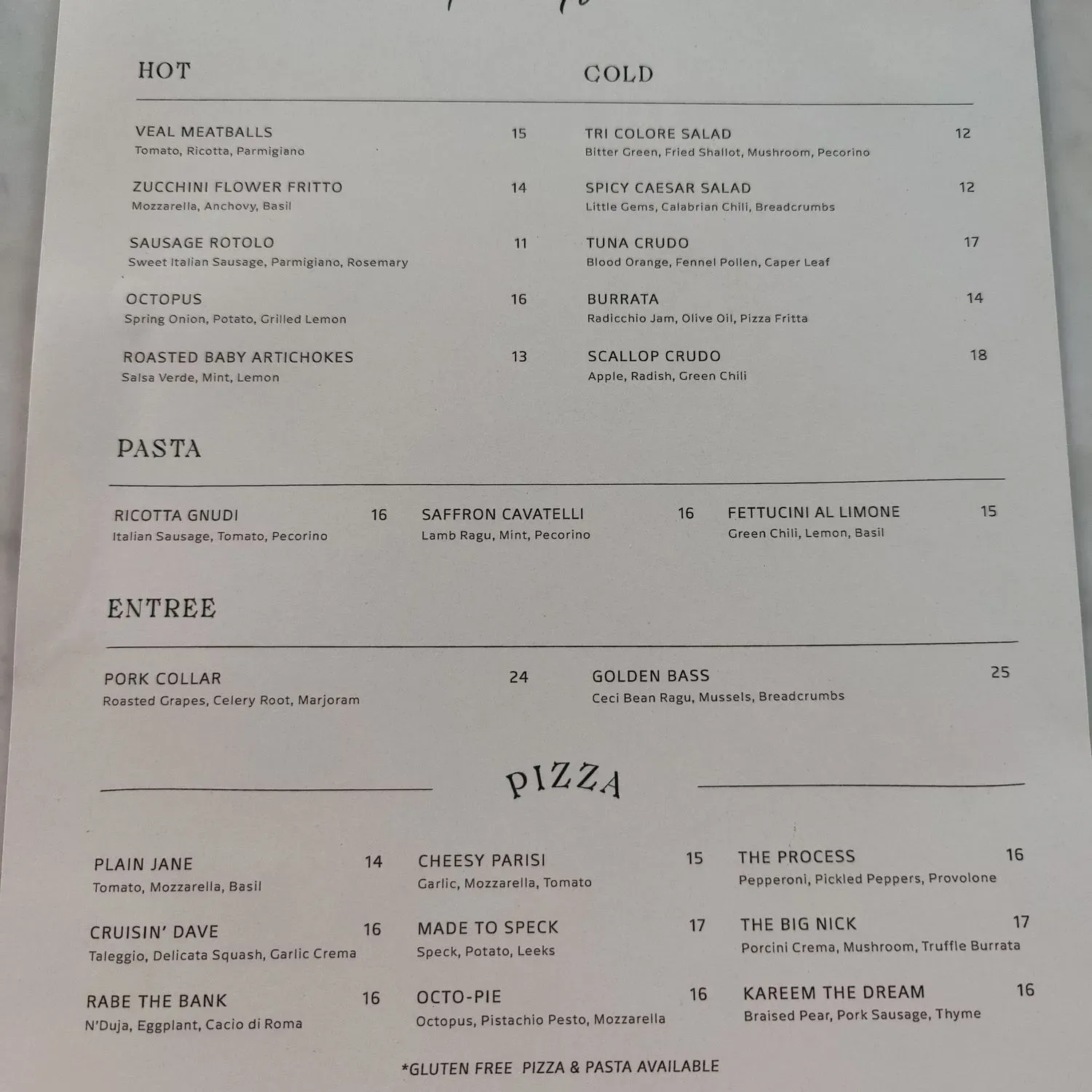 Menu 1