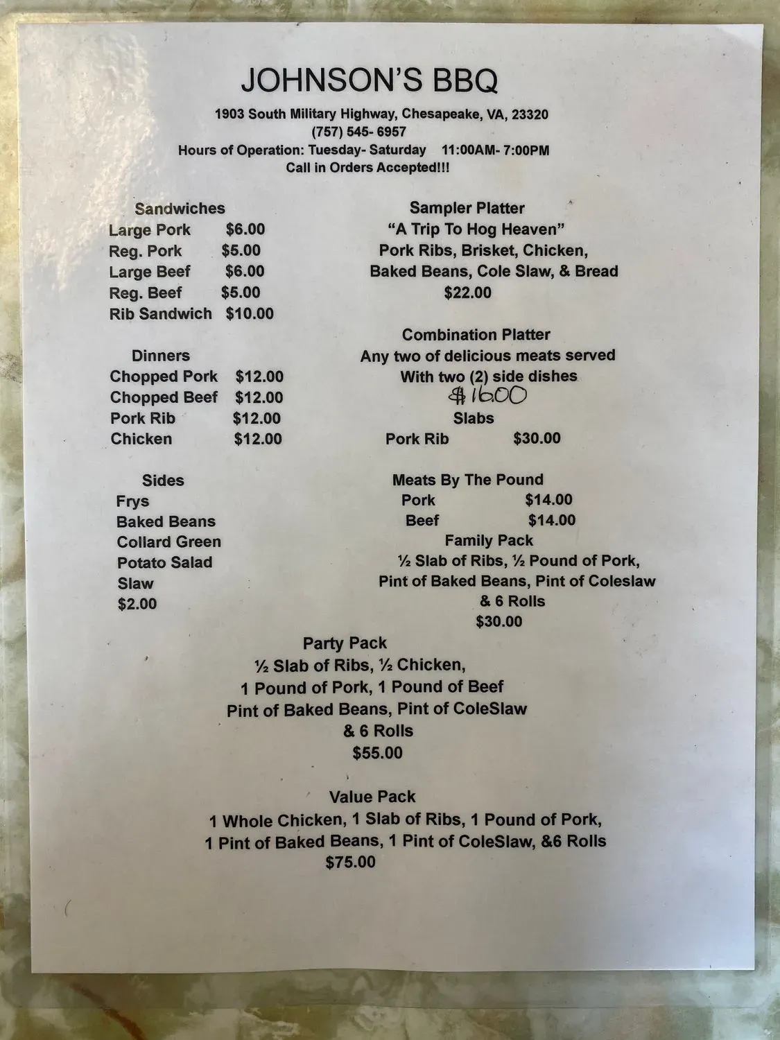 Menu 1