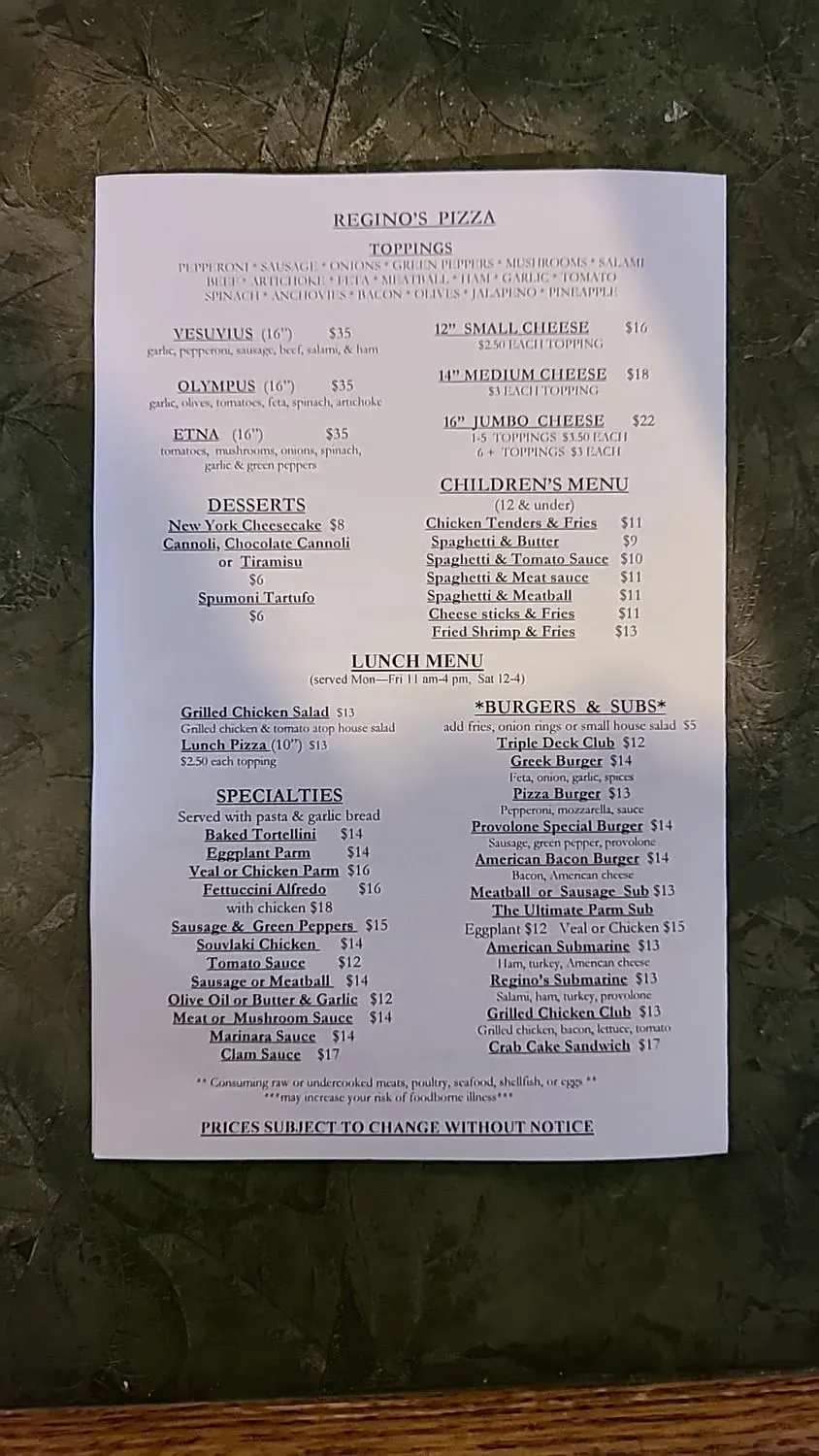 Menu 1