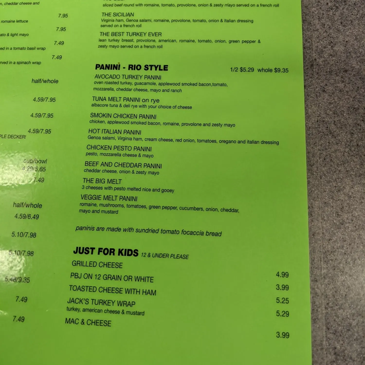 Menu 1