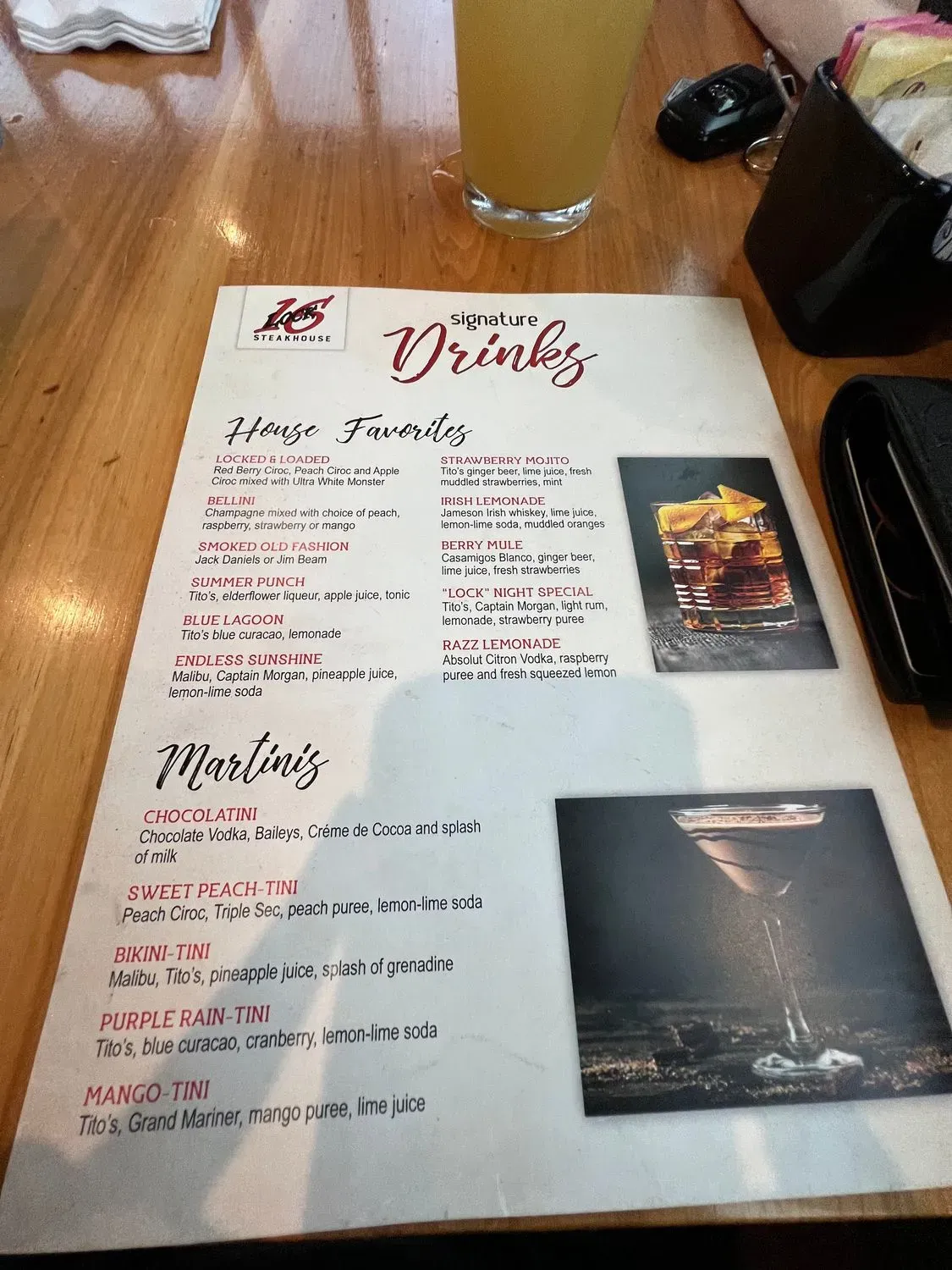 Lock Sixteen Steakhouse Menu - Updated October 2025