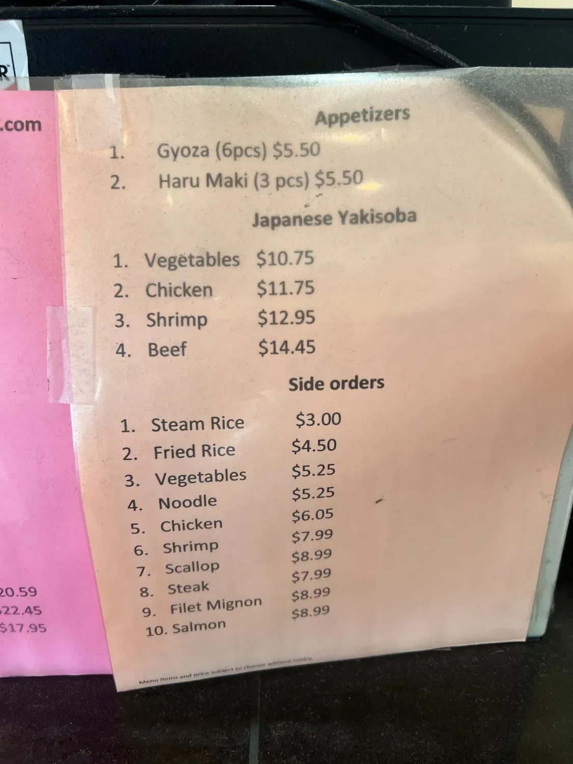 Menu 5