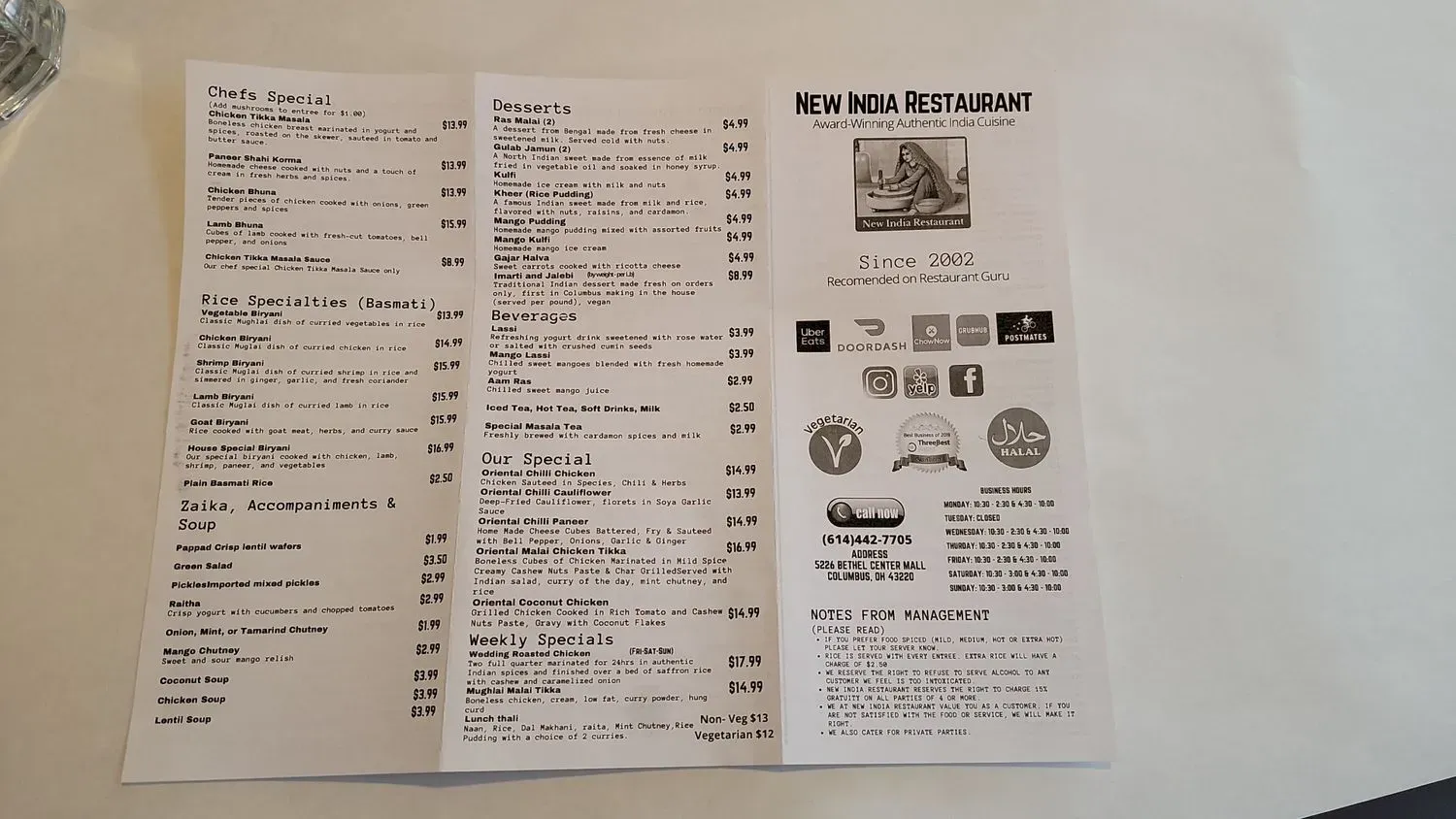 Menu 1