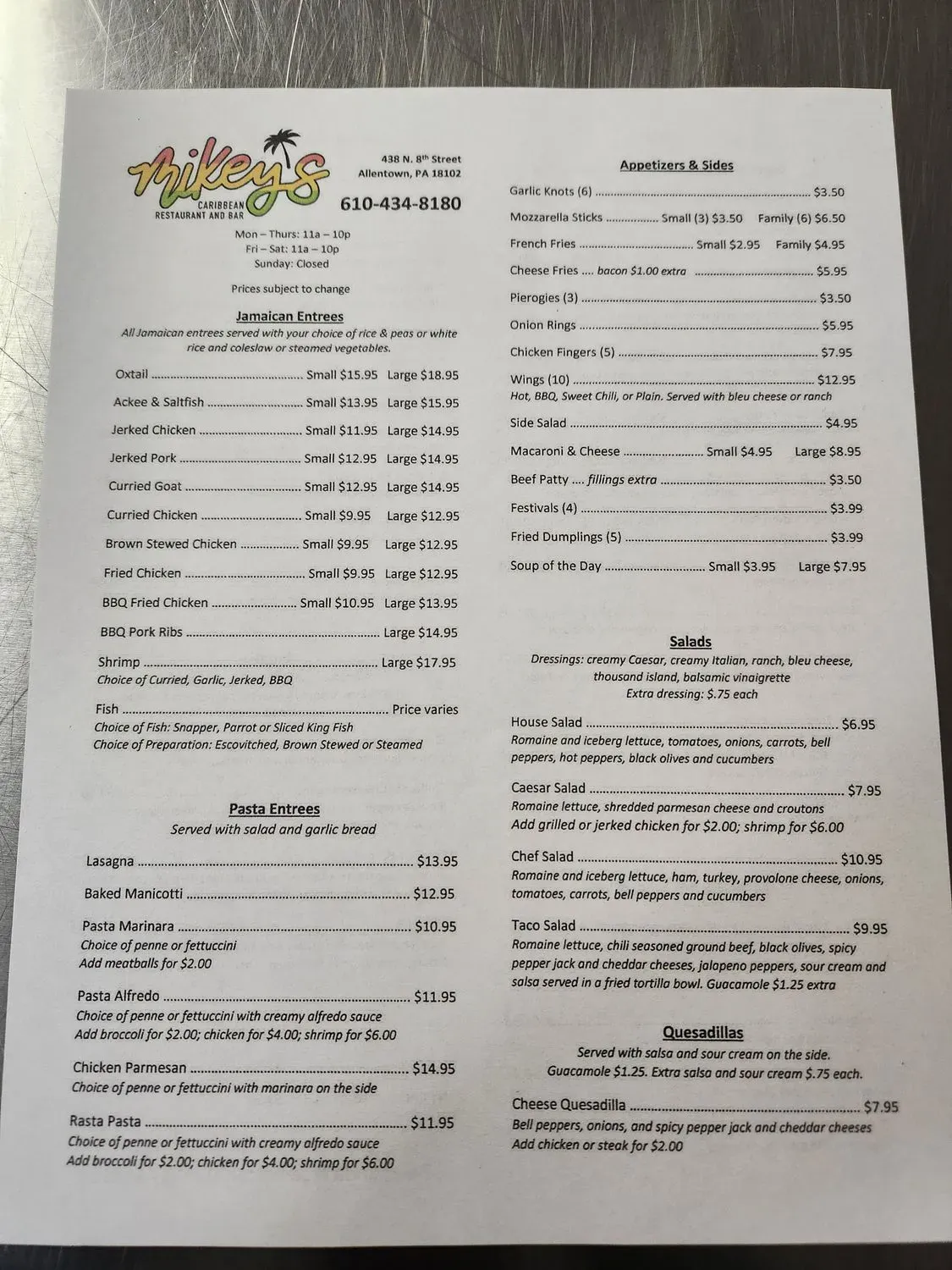 Menu 1