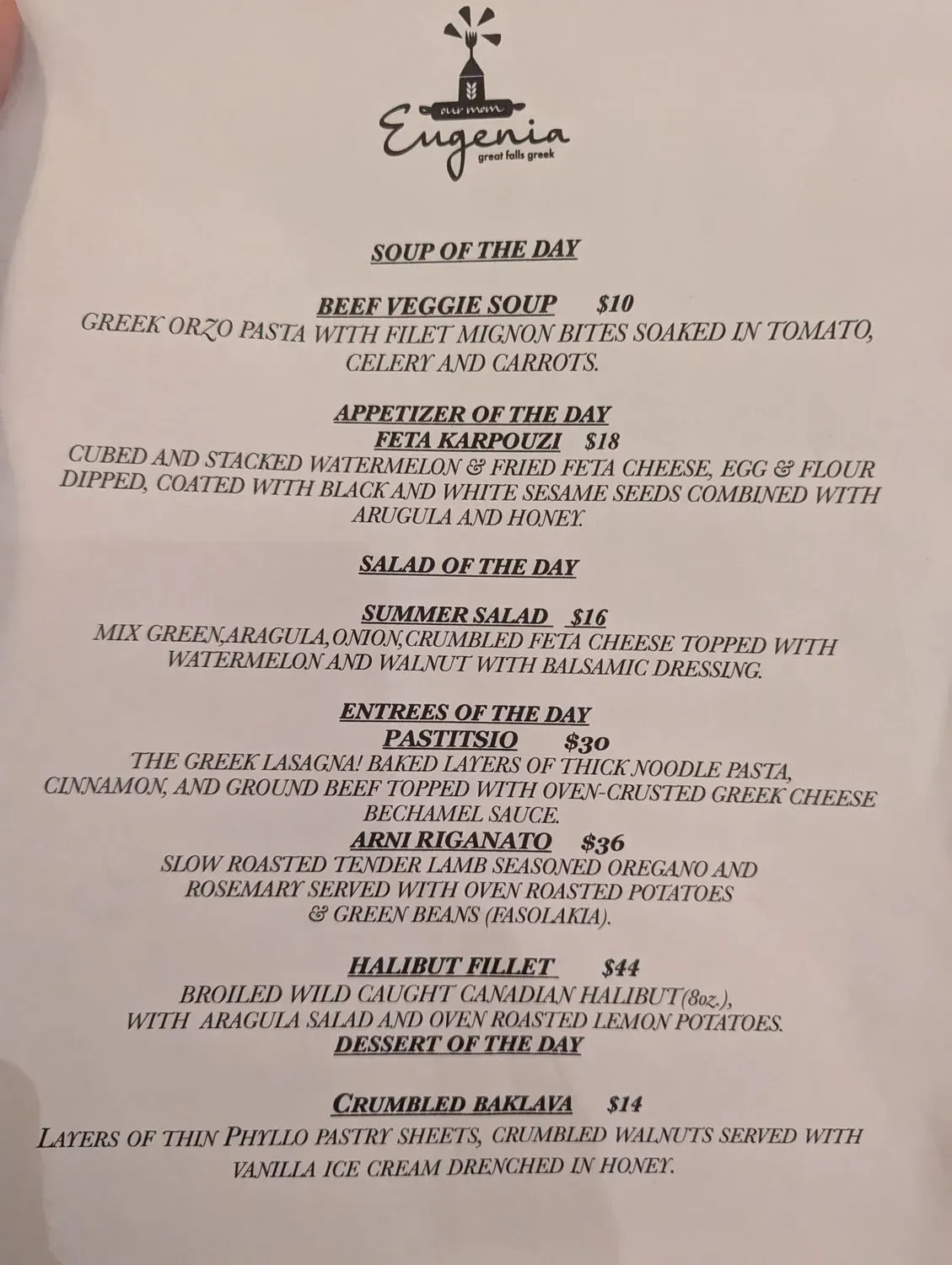 Menu 1