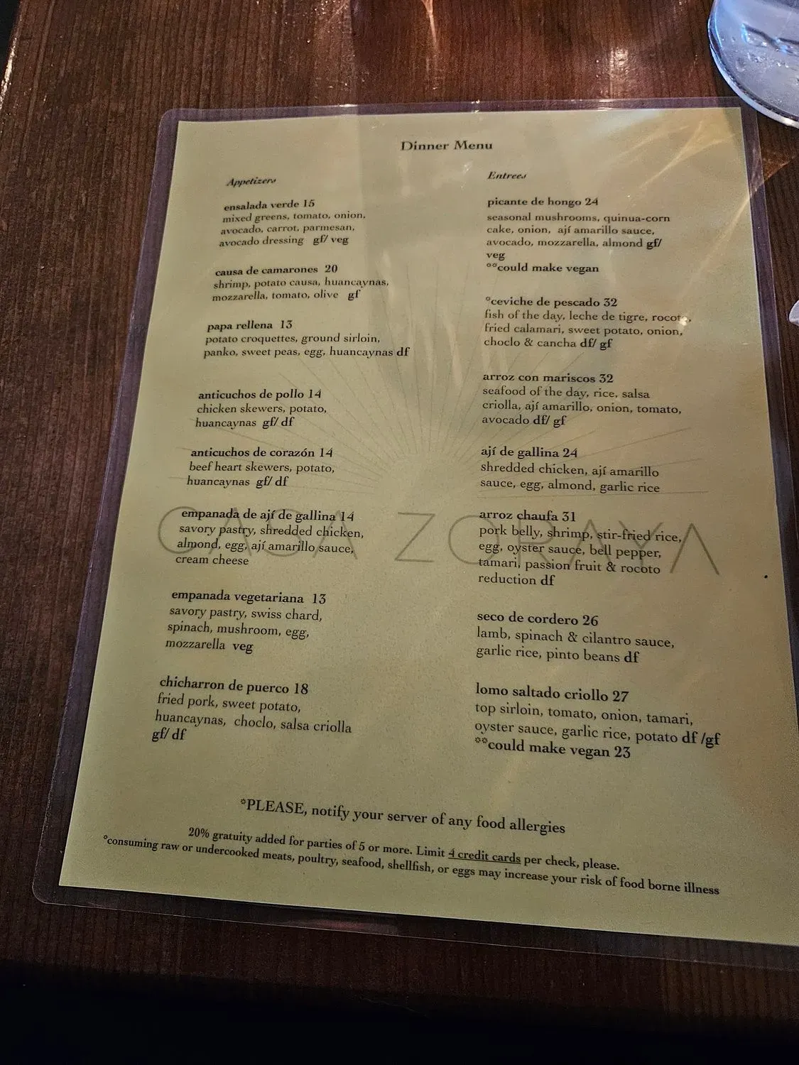 Menu 5