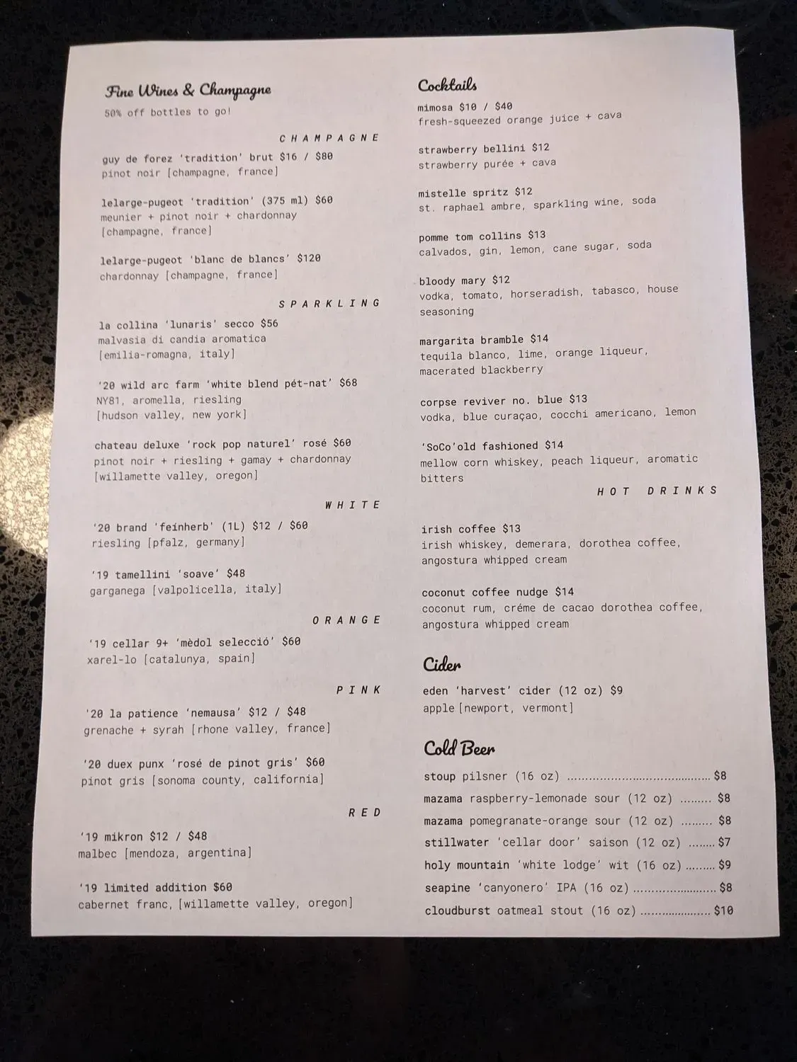 Menu 5