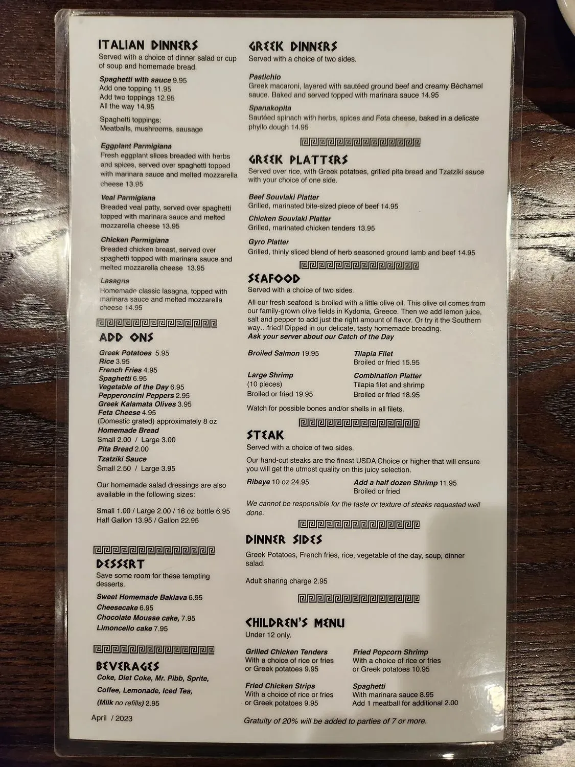 Menu 5