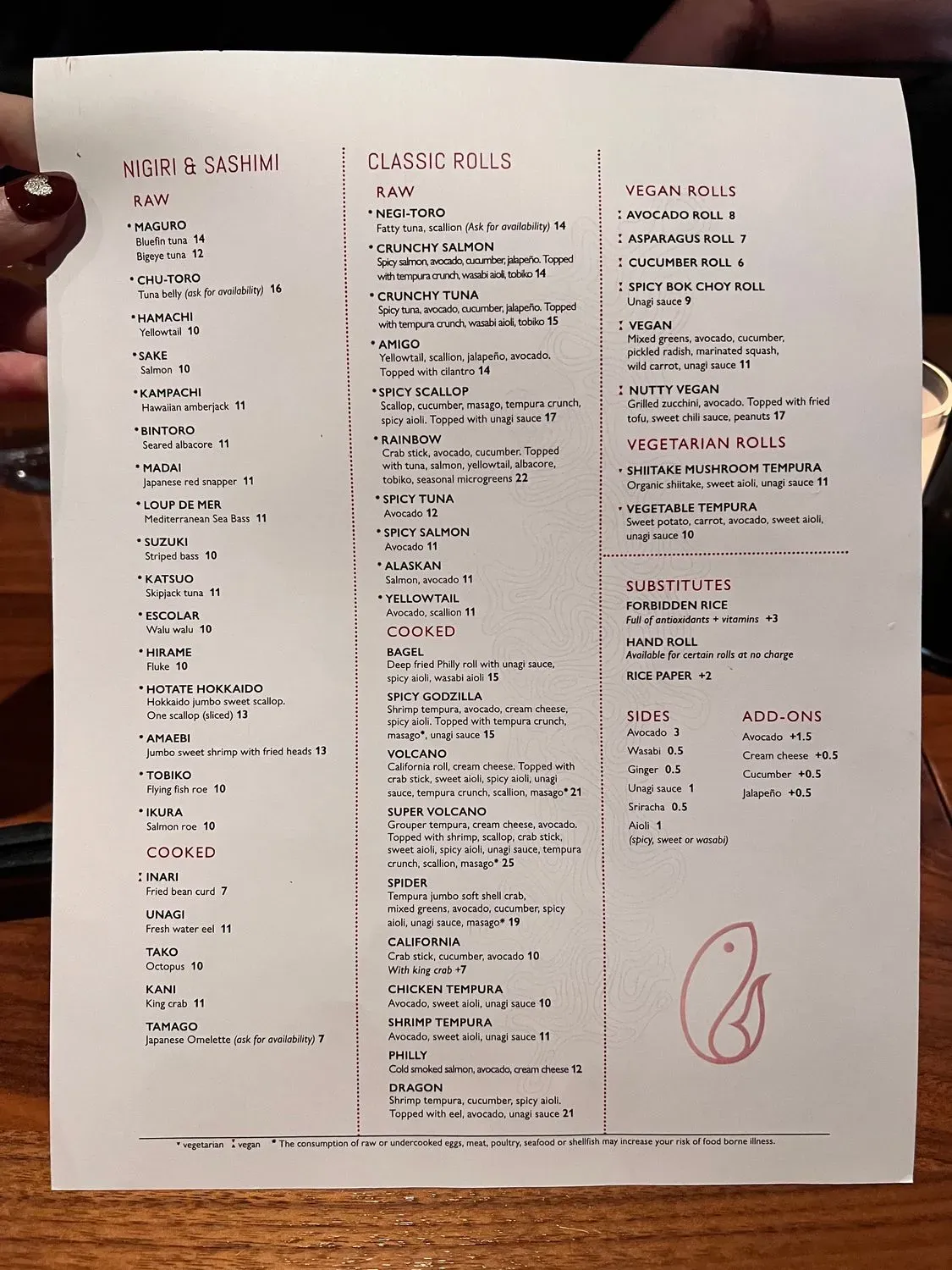 RED Menu - Updated October 2025