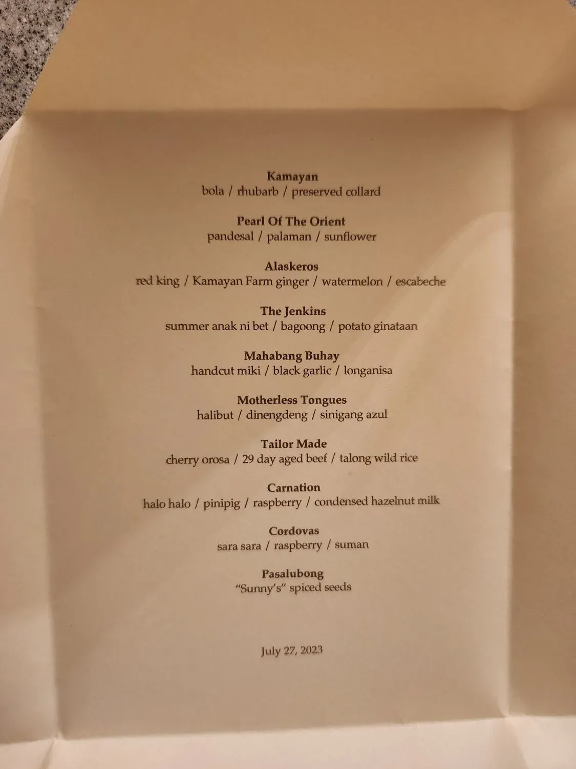 Menu 5