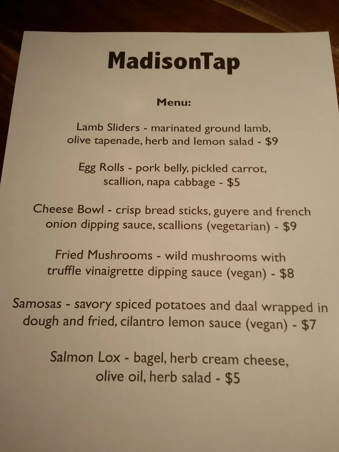 Menu 1