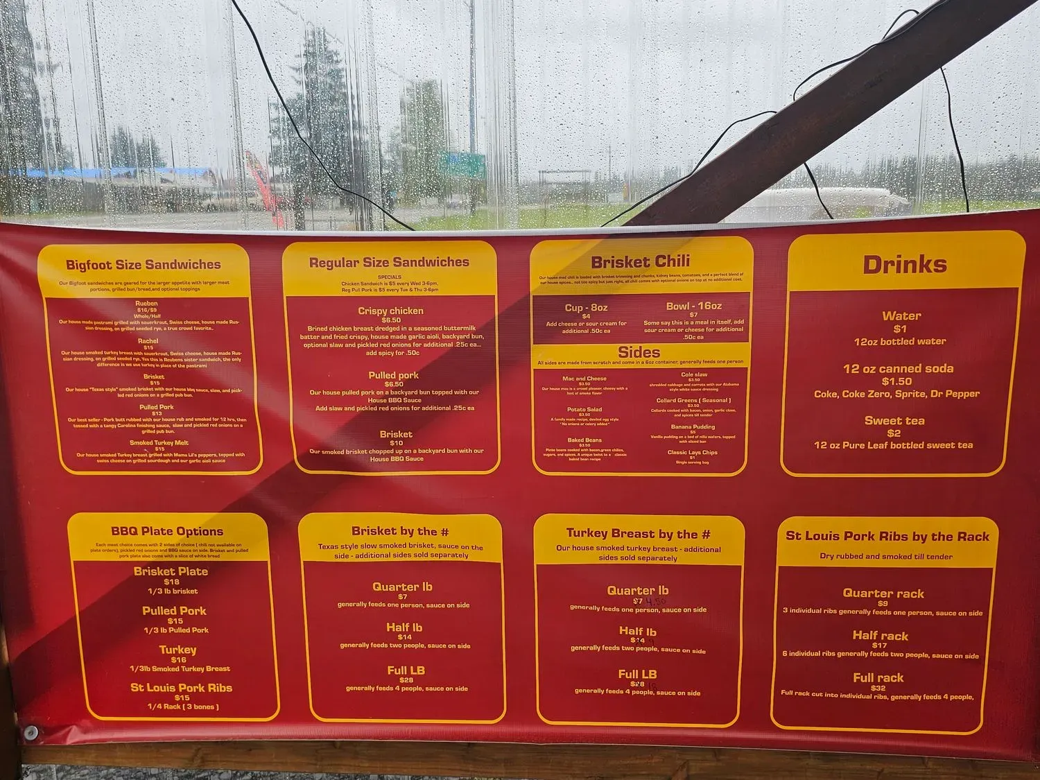 Bigfoot BBQ Menu - Updated October 2025