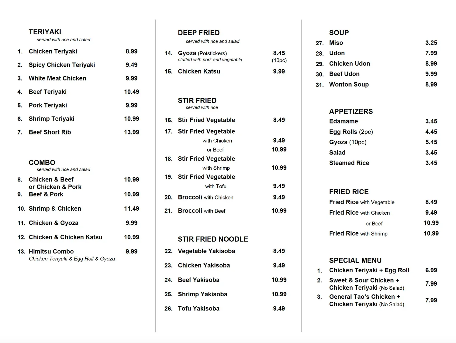 Menu 1